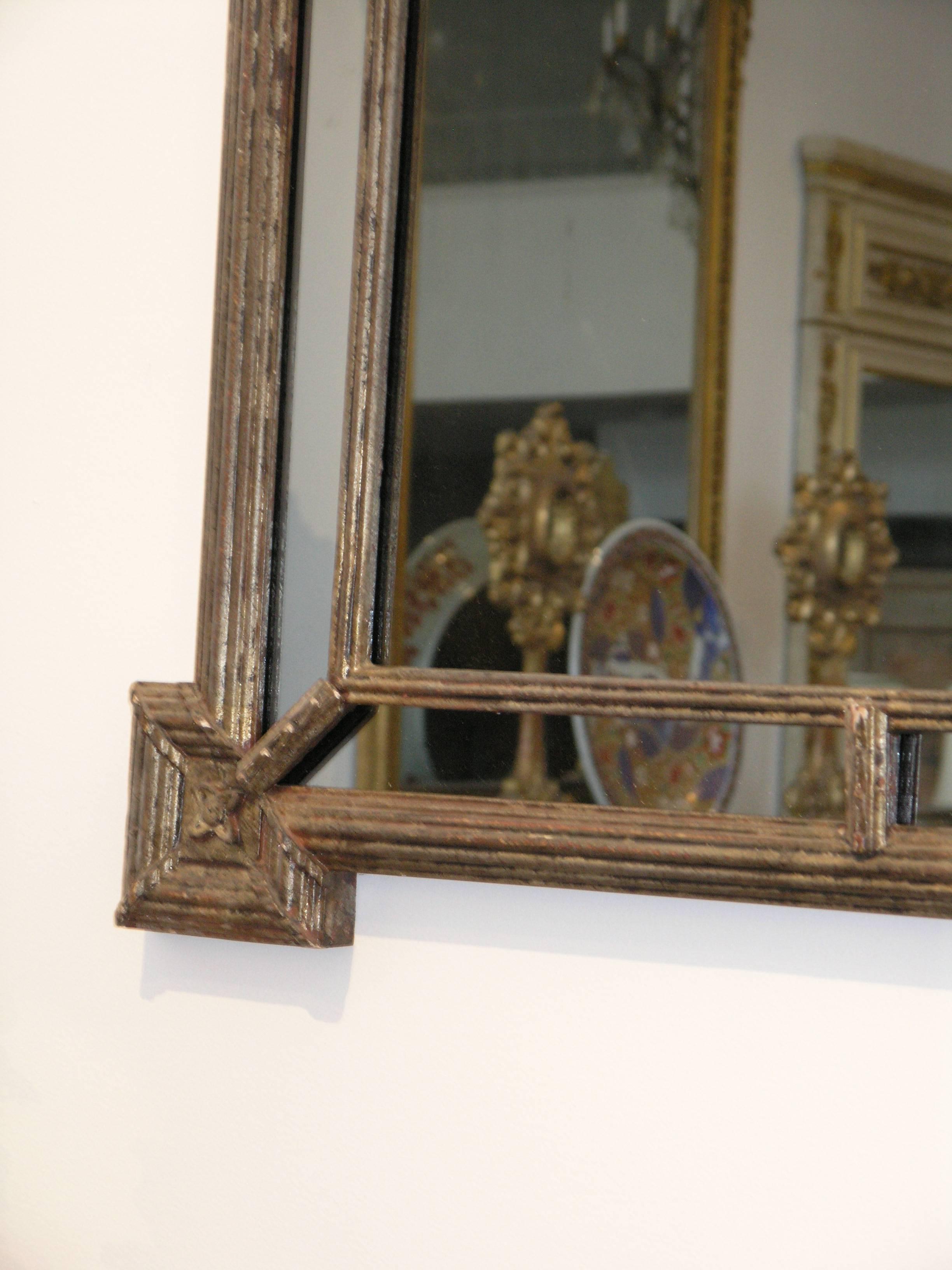 19th Century Italian Silver Giltwood Mirror For Sale