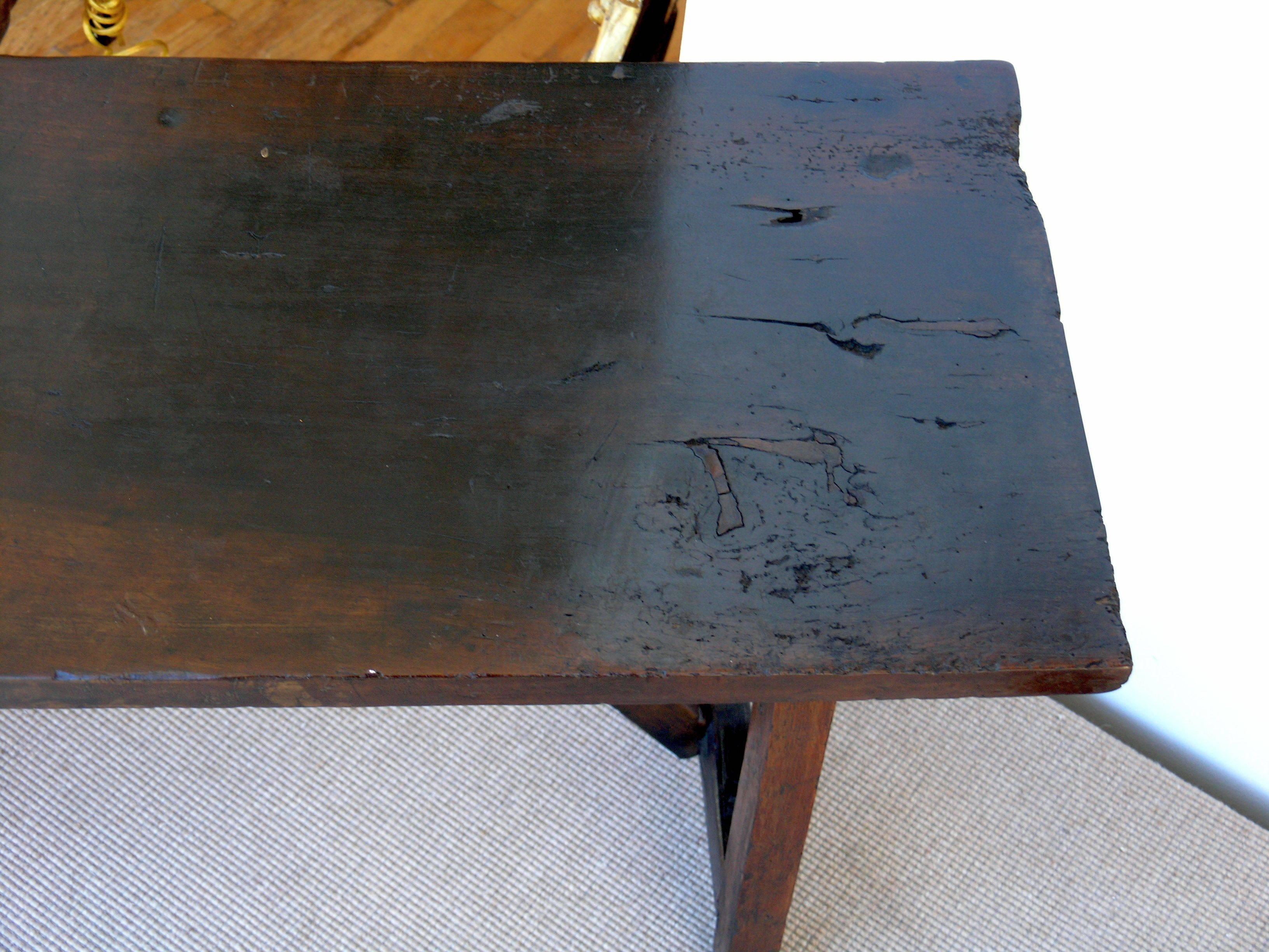 Carved 18th Century Tuscan Trestle Bench Table