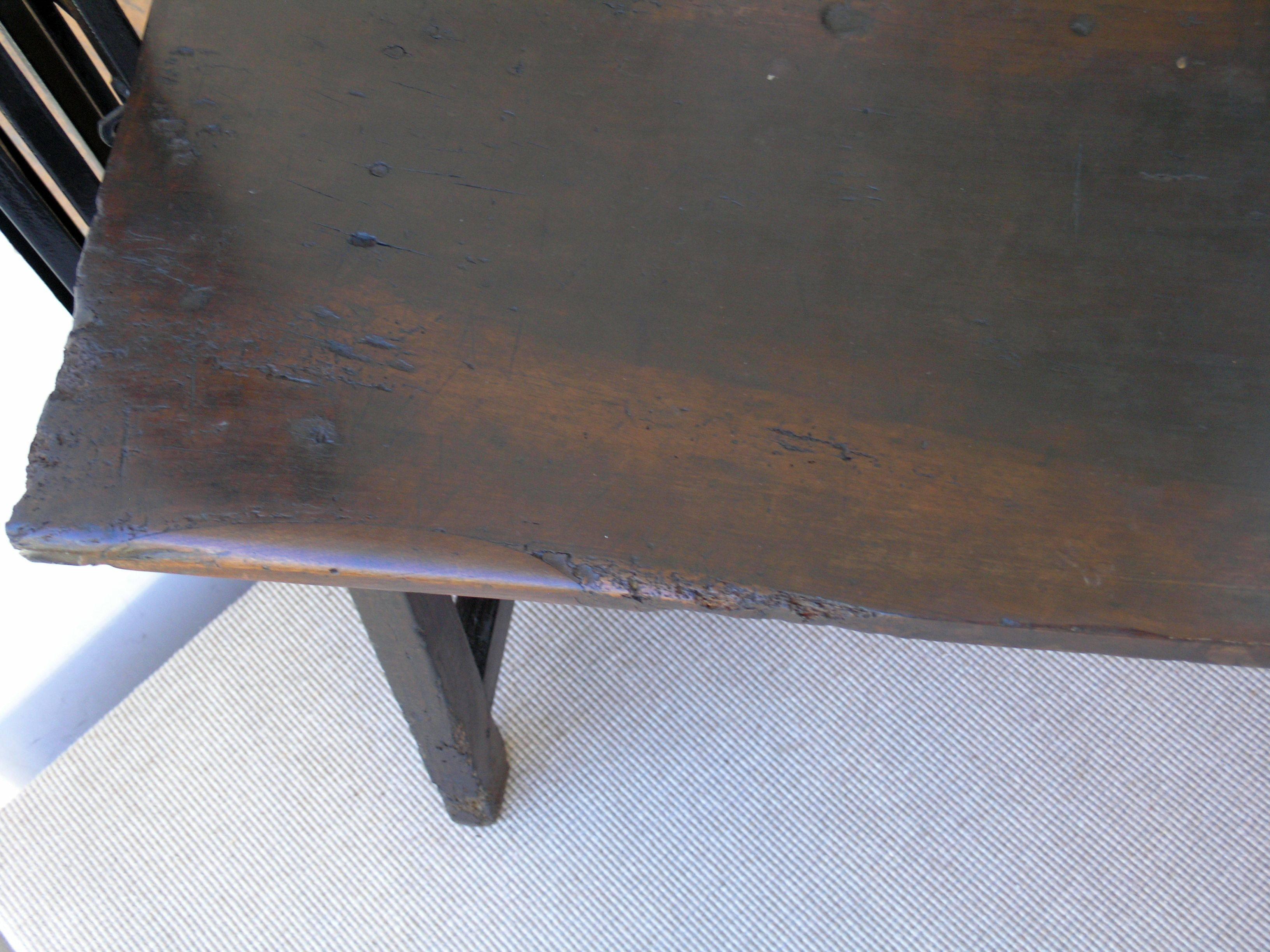 Italian 18th Century Tuscan Trestle Bench Table