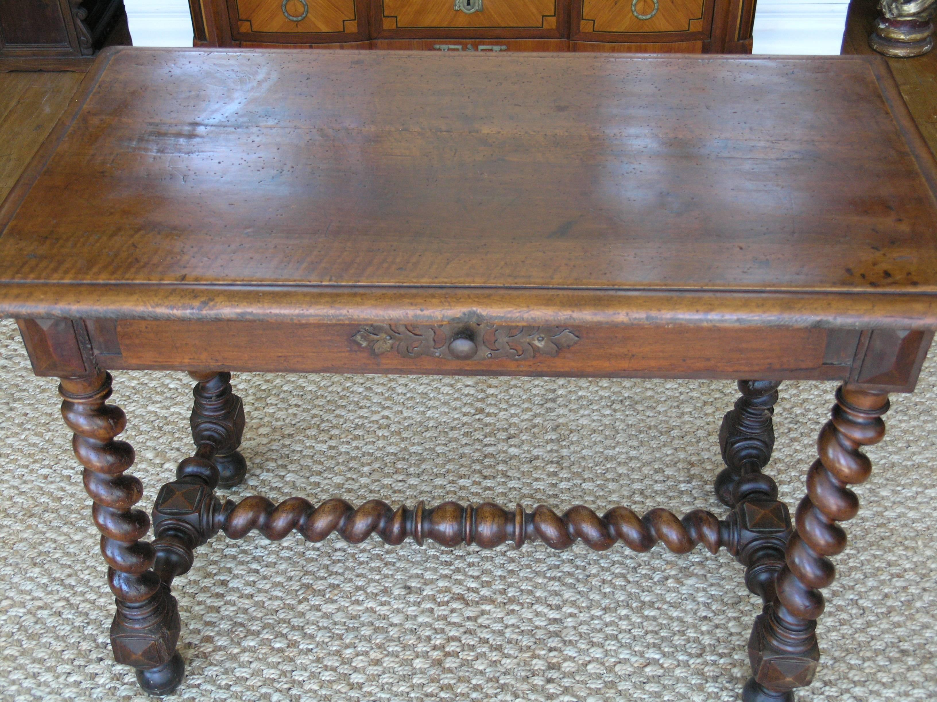 18th Century and Earlier  18th Century French Louis XIII Walnut Table