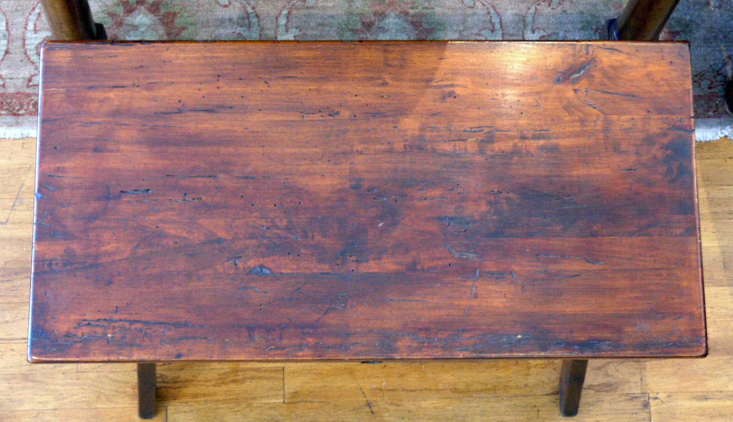 19th Century Tuscan Trestle Chestnut Table For Sale 2