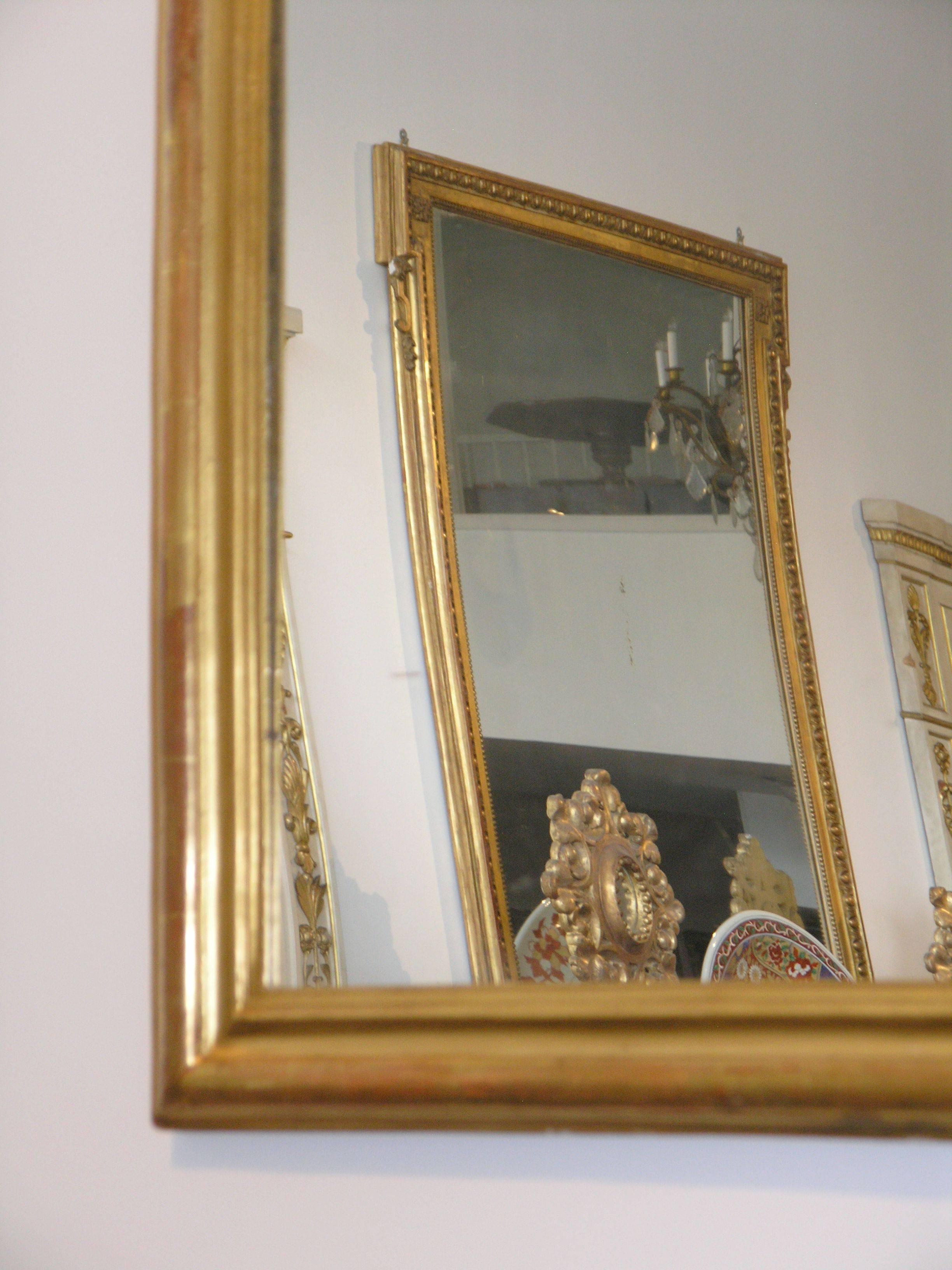 French 24-Karat Gold Leafed Louis Philippe Mirror For Sale