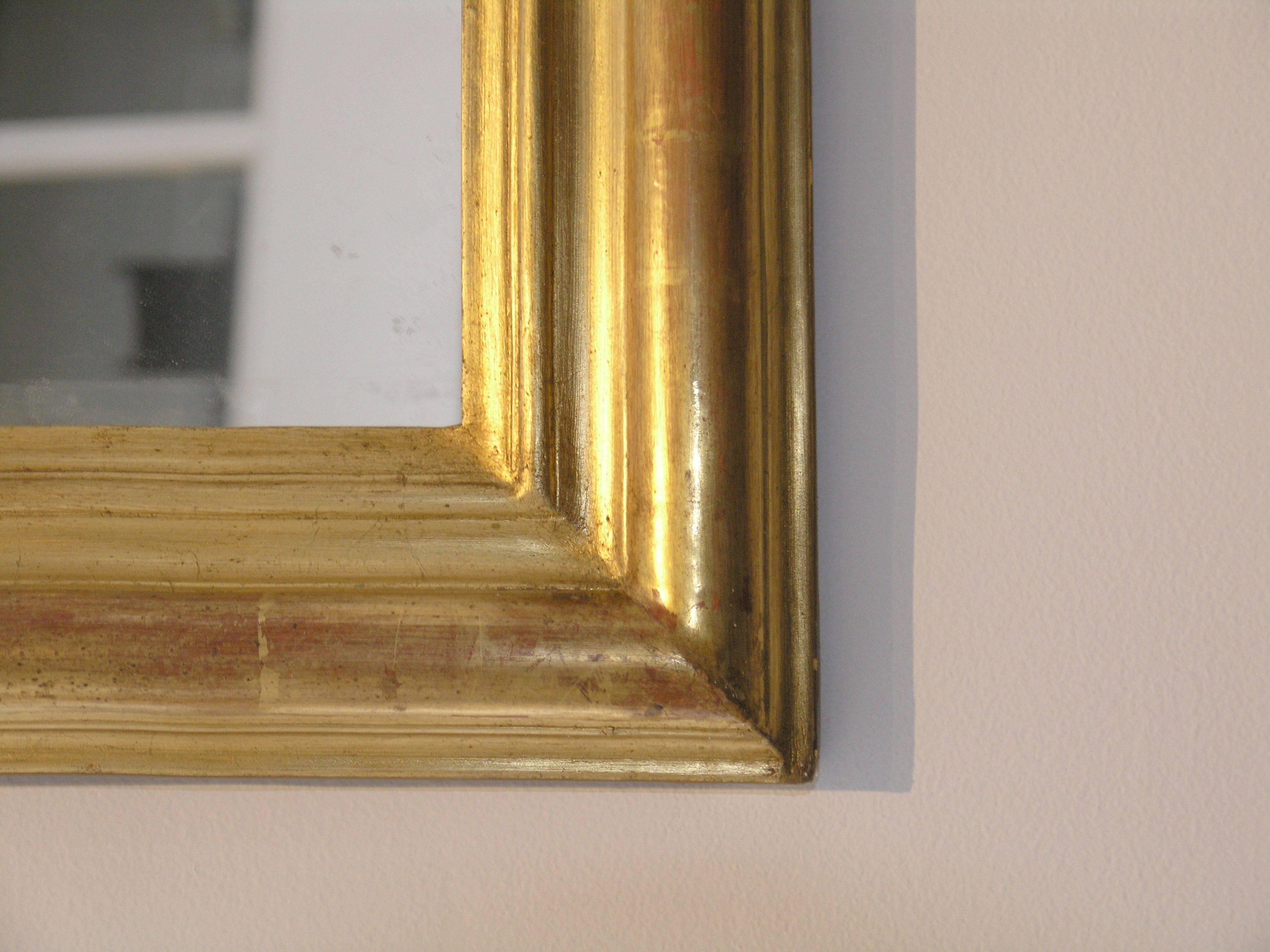24-Karat Gold Leafed Louis Philippe Mirror In Excellent Condition For Sale In Los Angeles, CA