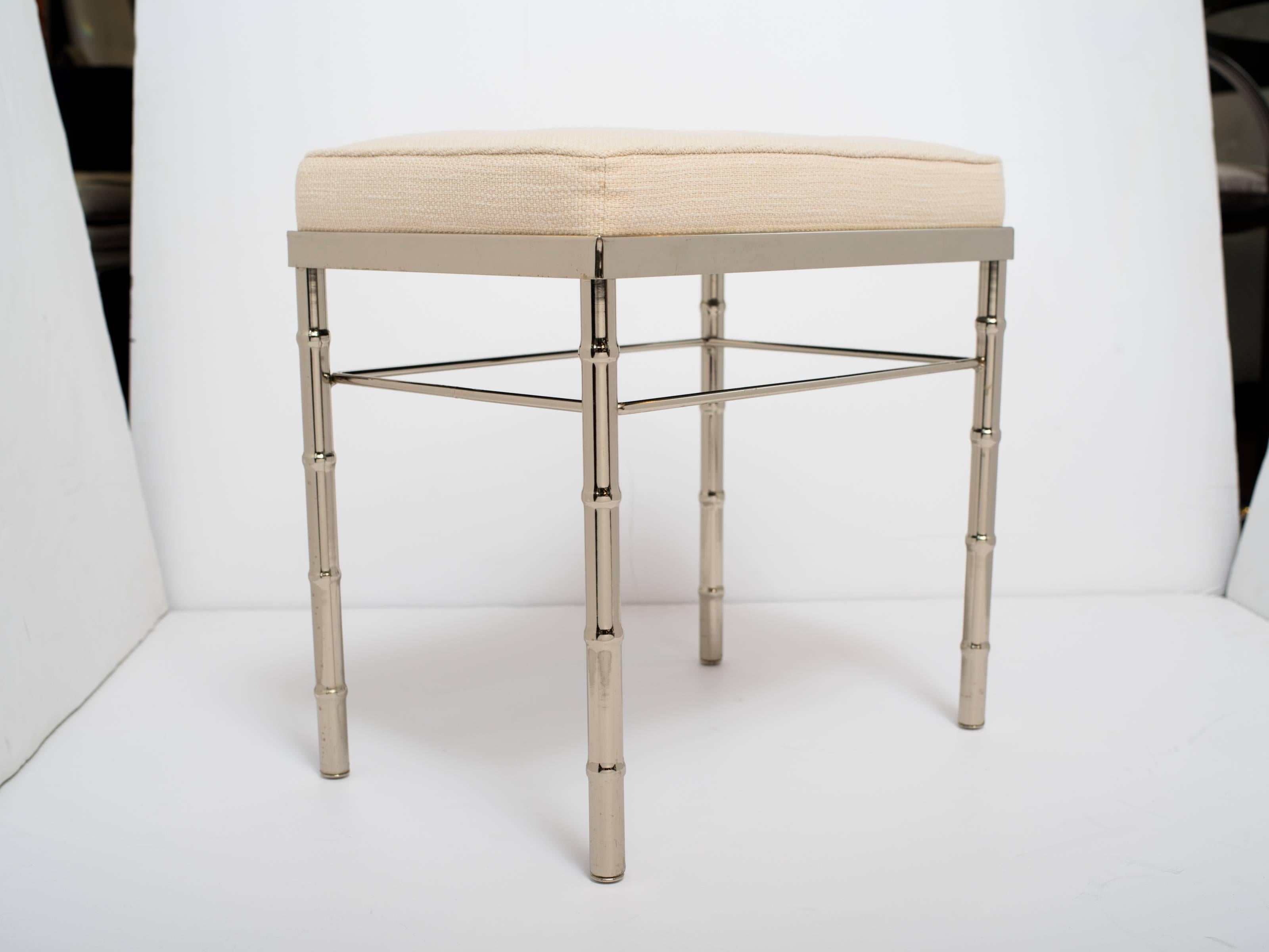 Hollywood Regency Vanity Stool in the Manner of Maison Bagués In Excellent Condition In Fort Lauderdale, FL