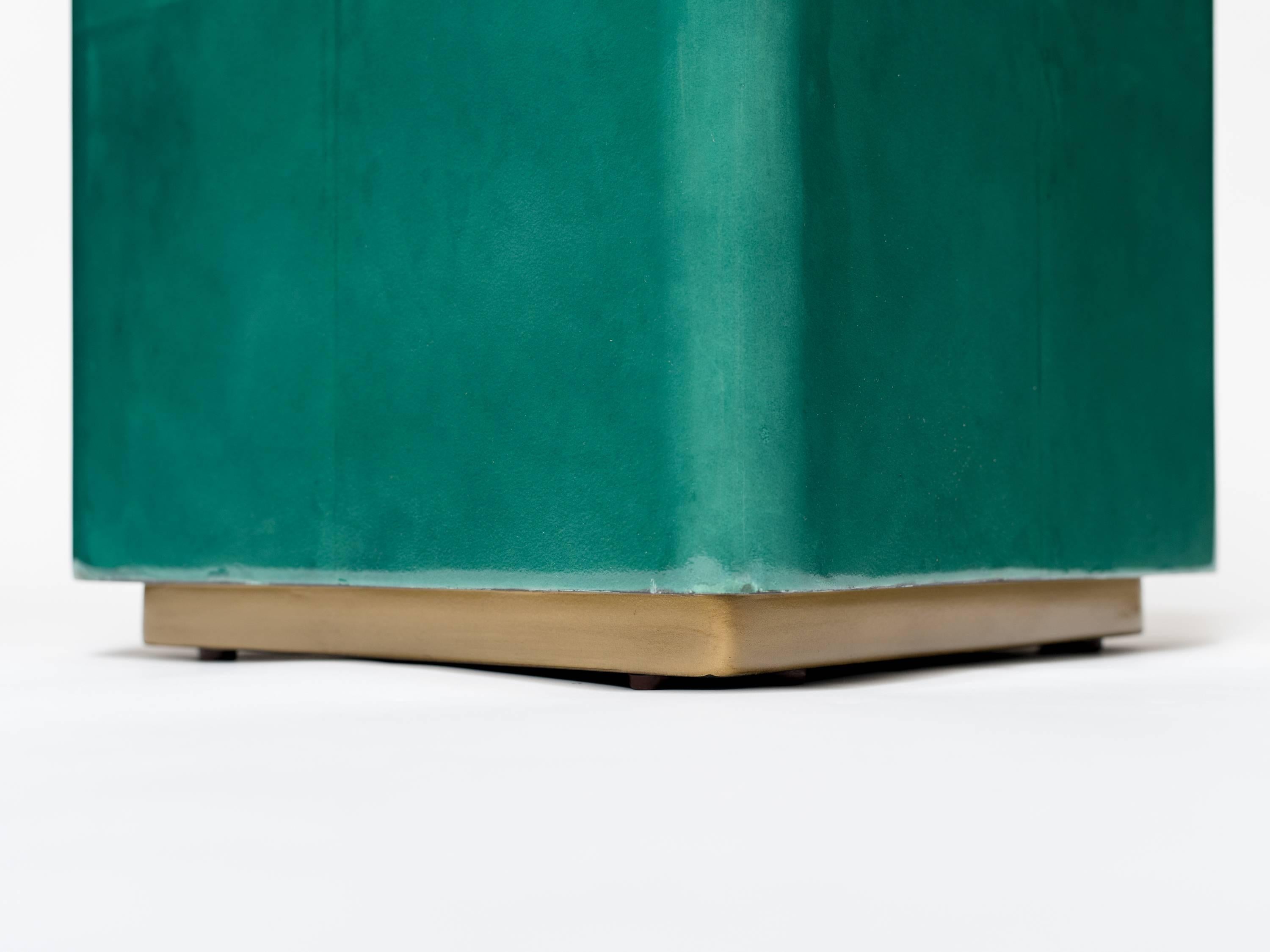 Contemporary Pair of Lacquered Parchment Side Tables in the Manner of Karl Springer