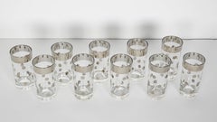 Set of Ten Dorothy Thorpe Barware Tumblr Glasses with Polka Dot Design