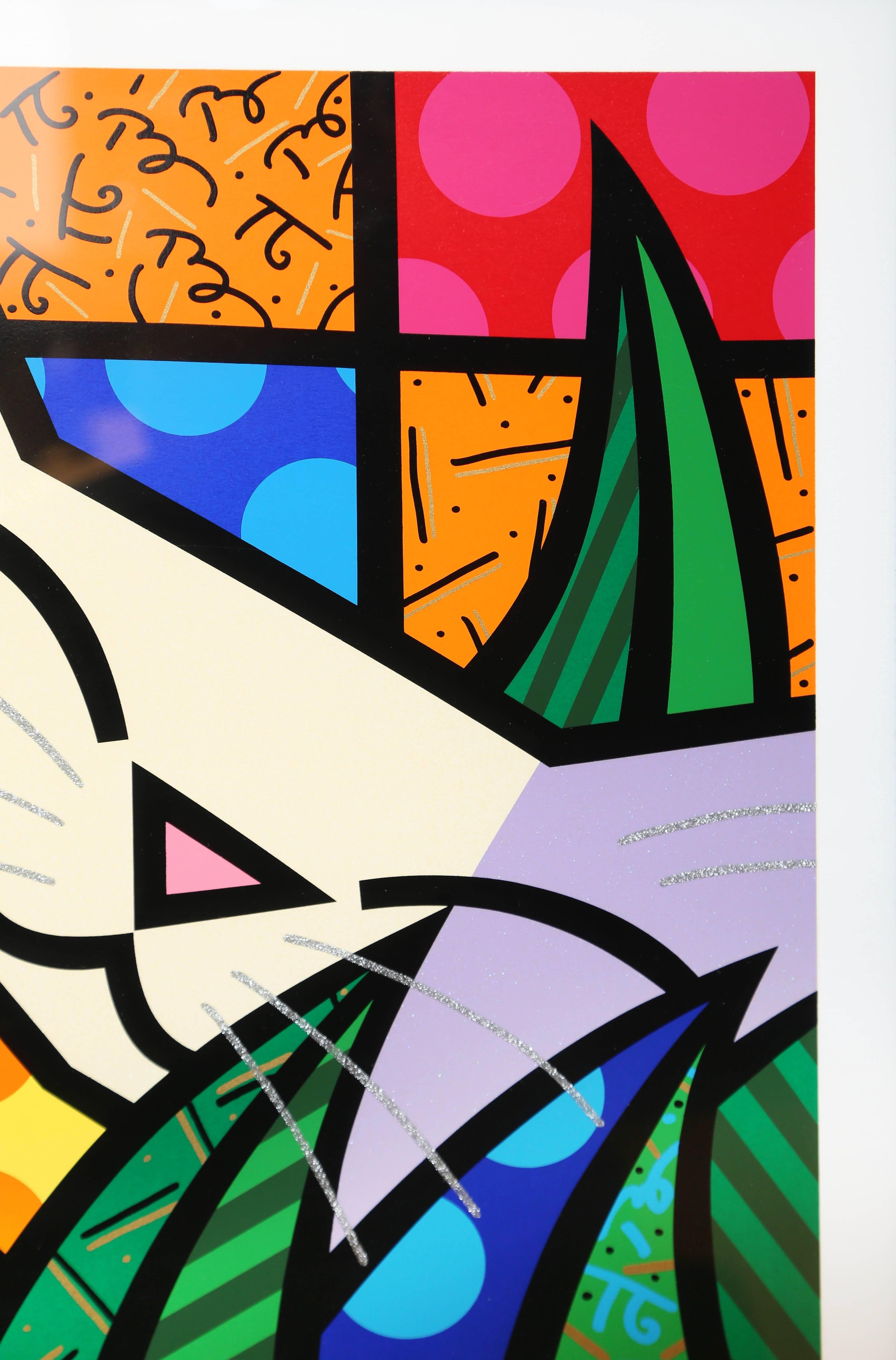 American Behind the Bushes, Limited Edition Art Serigraph by Romero Britto