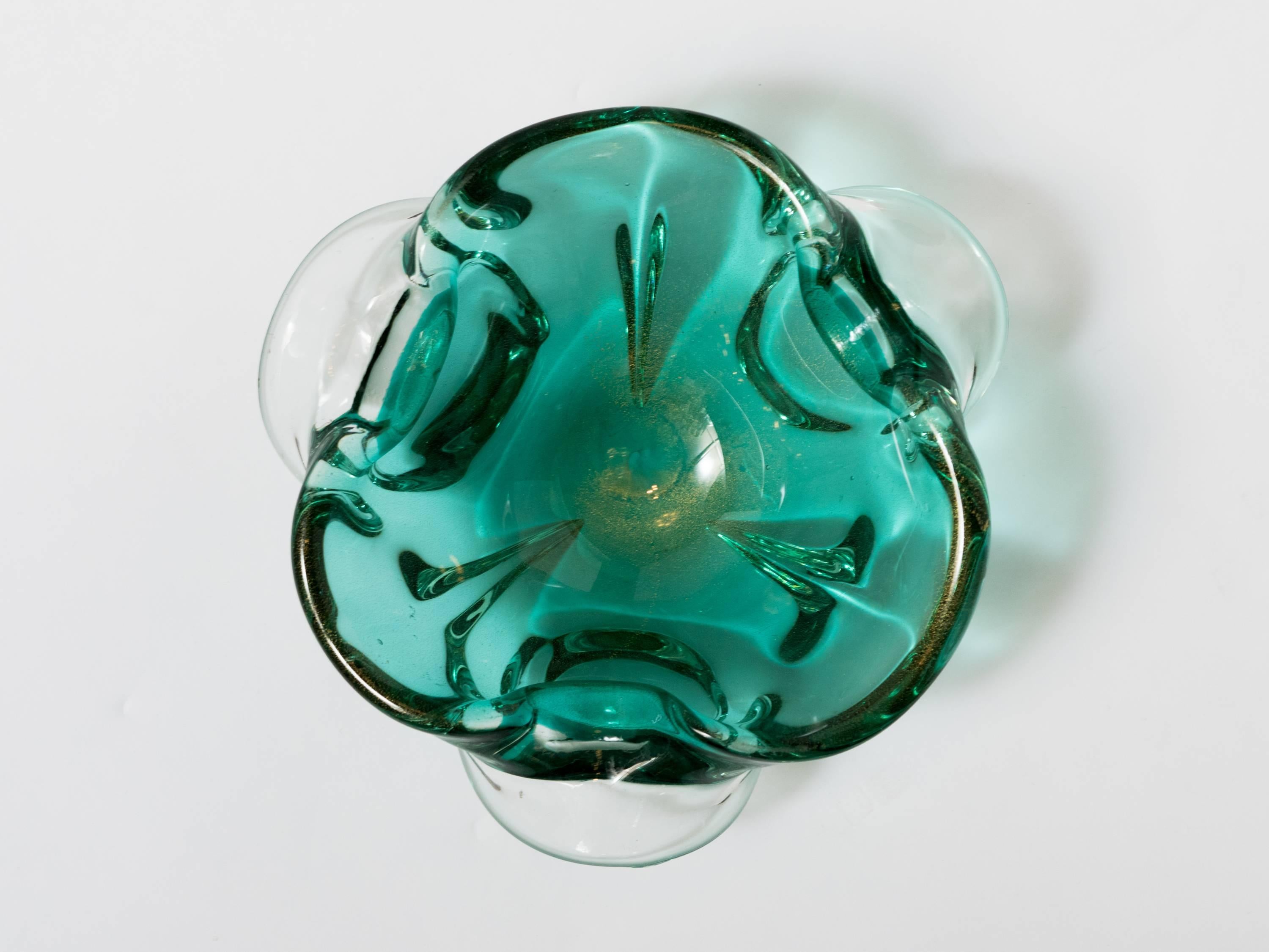 Mid-20th Century Seguso Mid-Century Modern Murano Bowl in Emerald Green