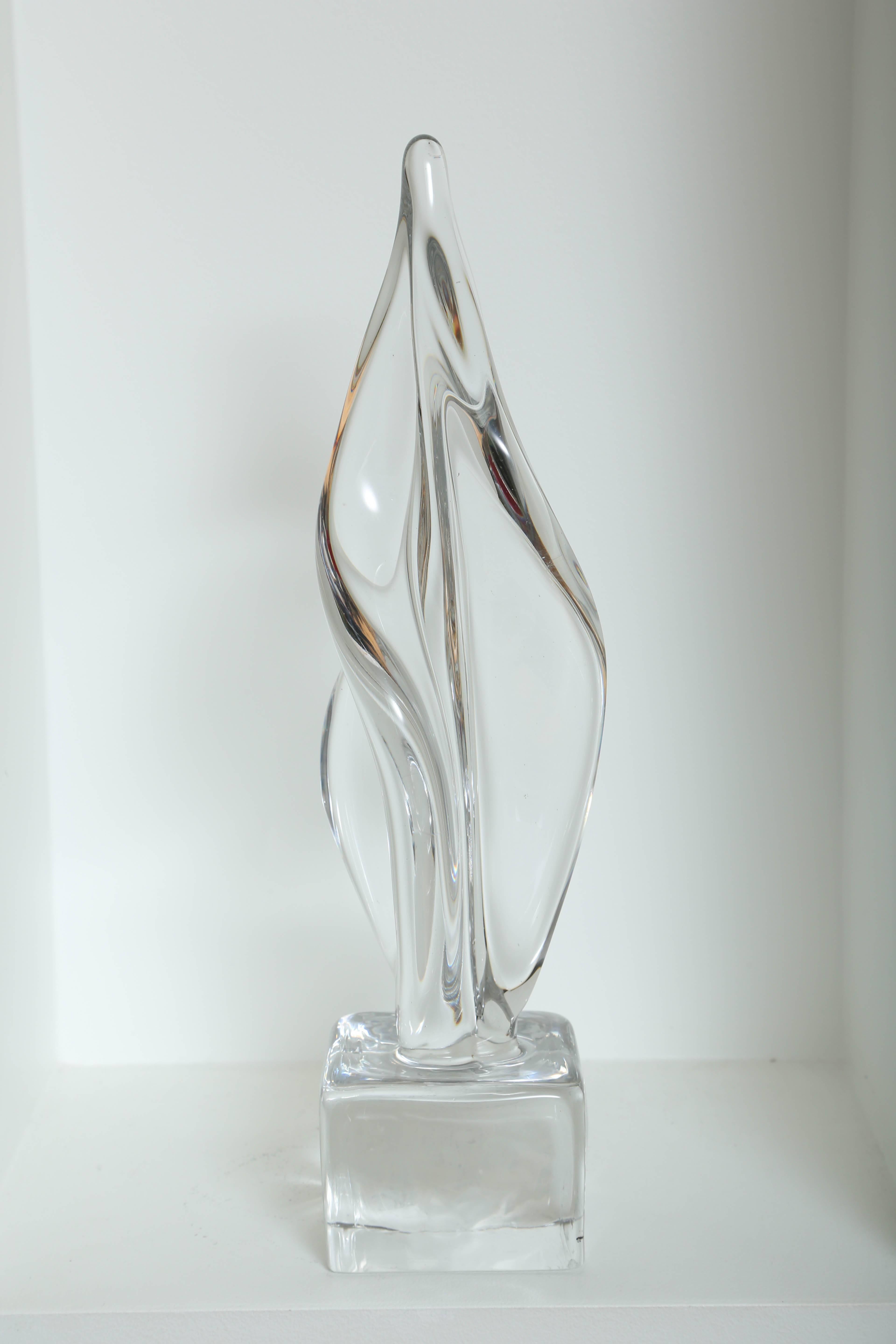 Hand-Crafted Italian Mid Century Modern Abstract Sculpture in Murano Glass