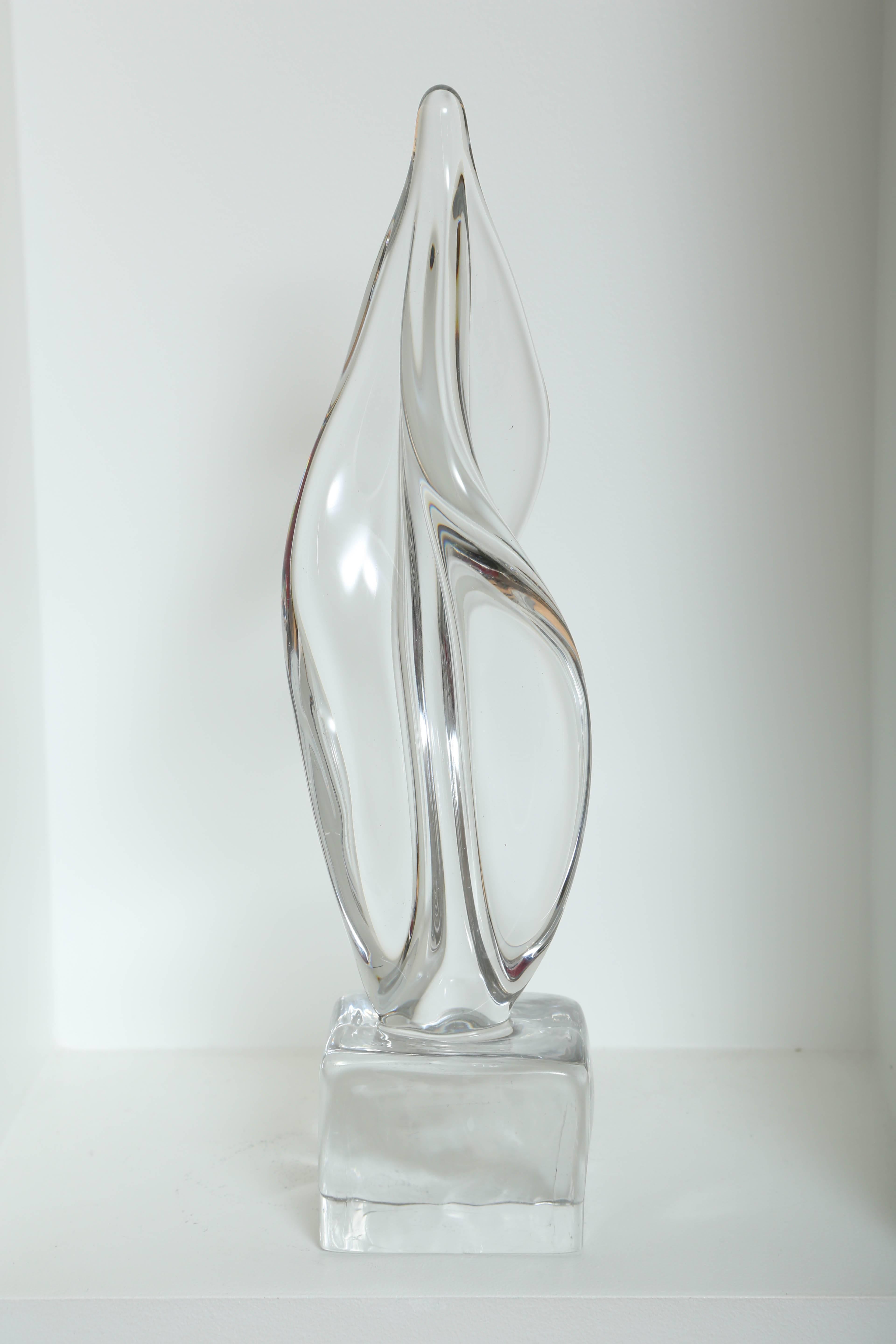 Italian Mid Century Modern Abstract Sculpture in Murano Glass In Good Condition In Fort Lauderdale, FL