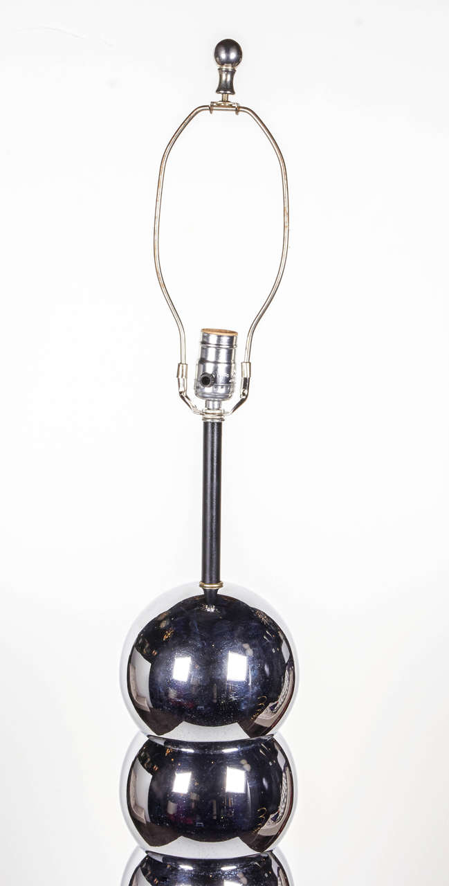 Enameled Mid-Century Modern Chrome Ball Floor Lamp by George Kovacs