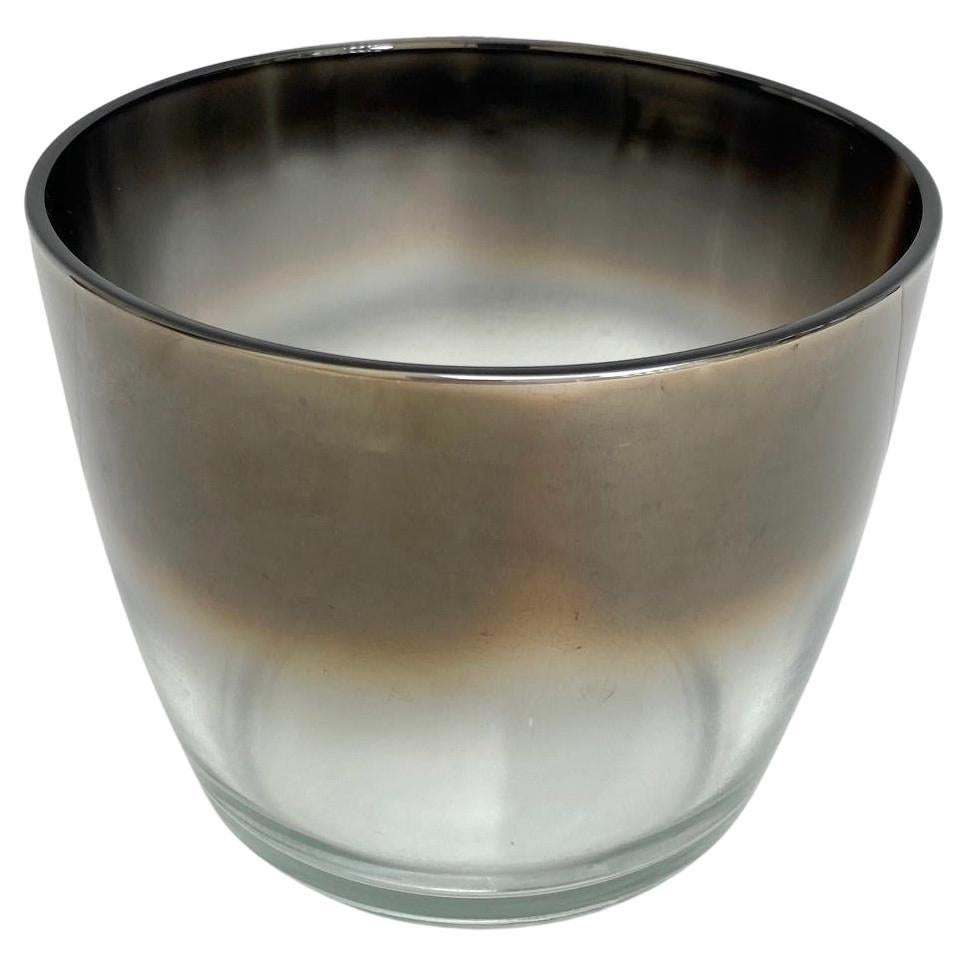 Mid-Century Modern Ice Bucket with Silver Fade Ombré Design, c. 1960's