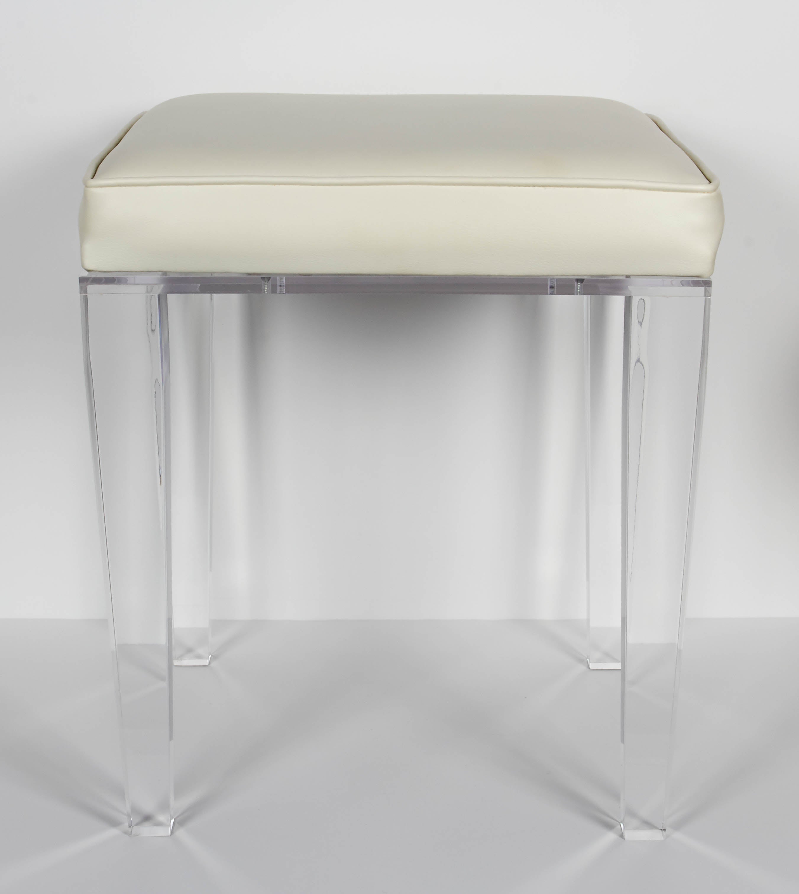 Luxe Lucite Vanity Stool in the Style of Karl Springer