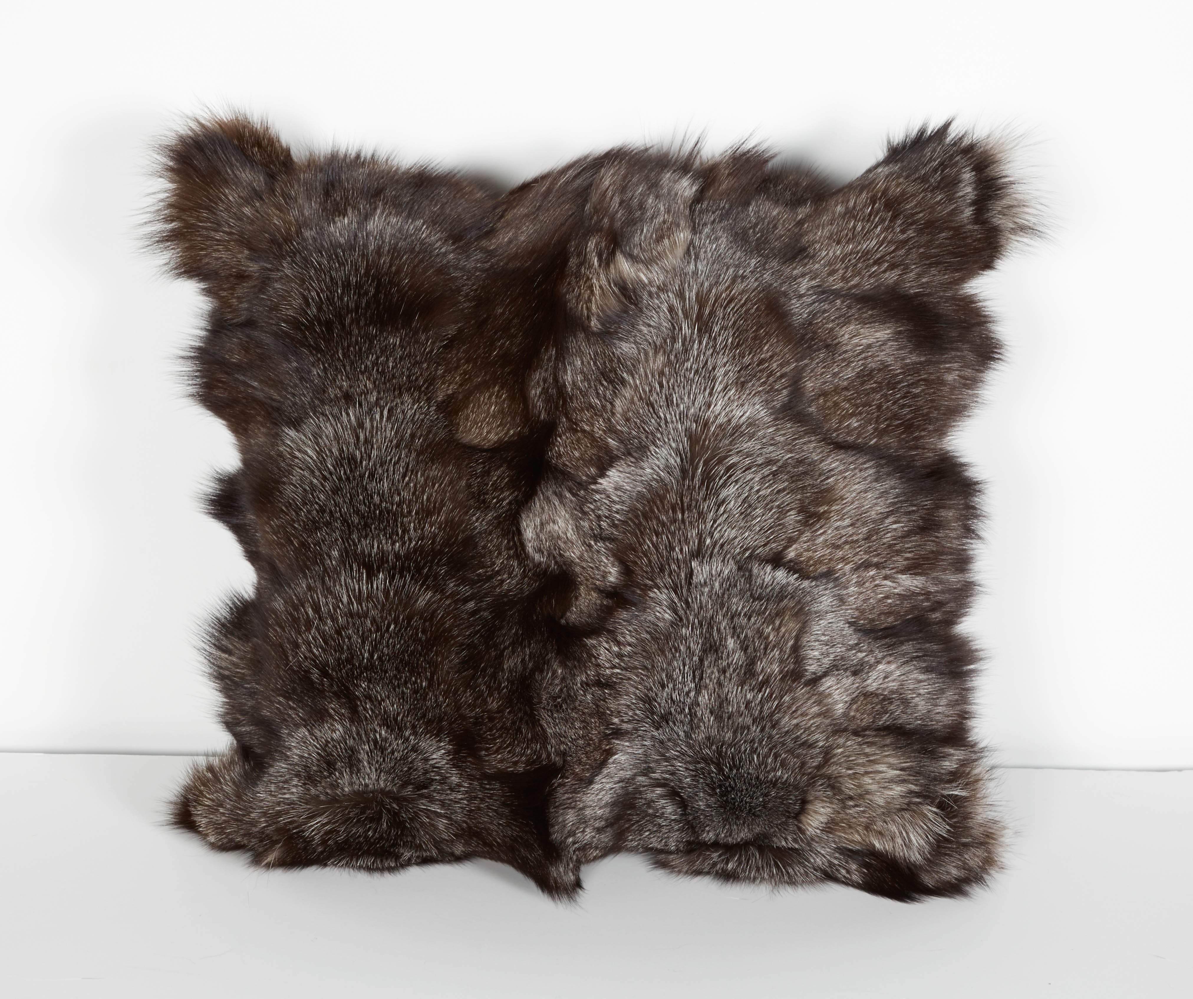 Ultra Luxe Fox Fur Pillows in Hues of Grey