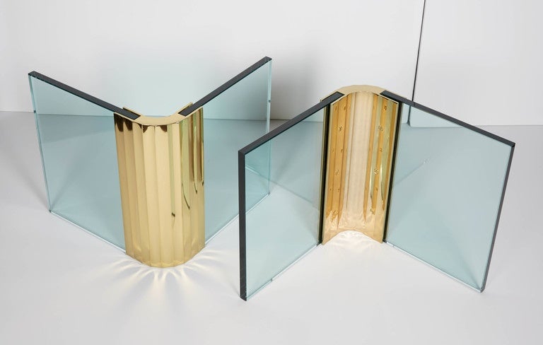 Brass Modernist Coffee Table Designed by Leon Rosen for Pace Collection