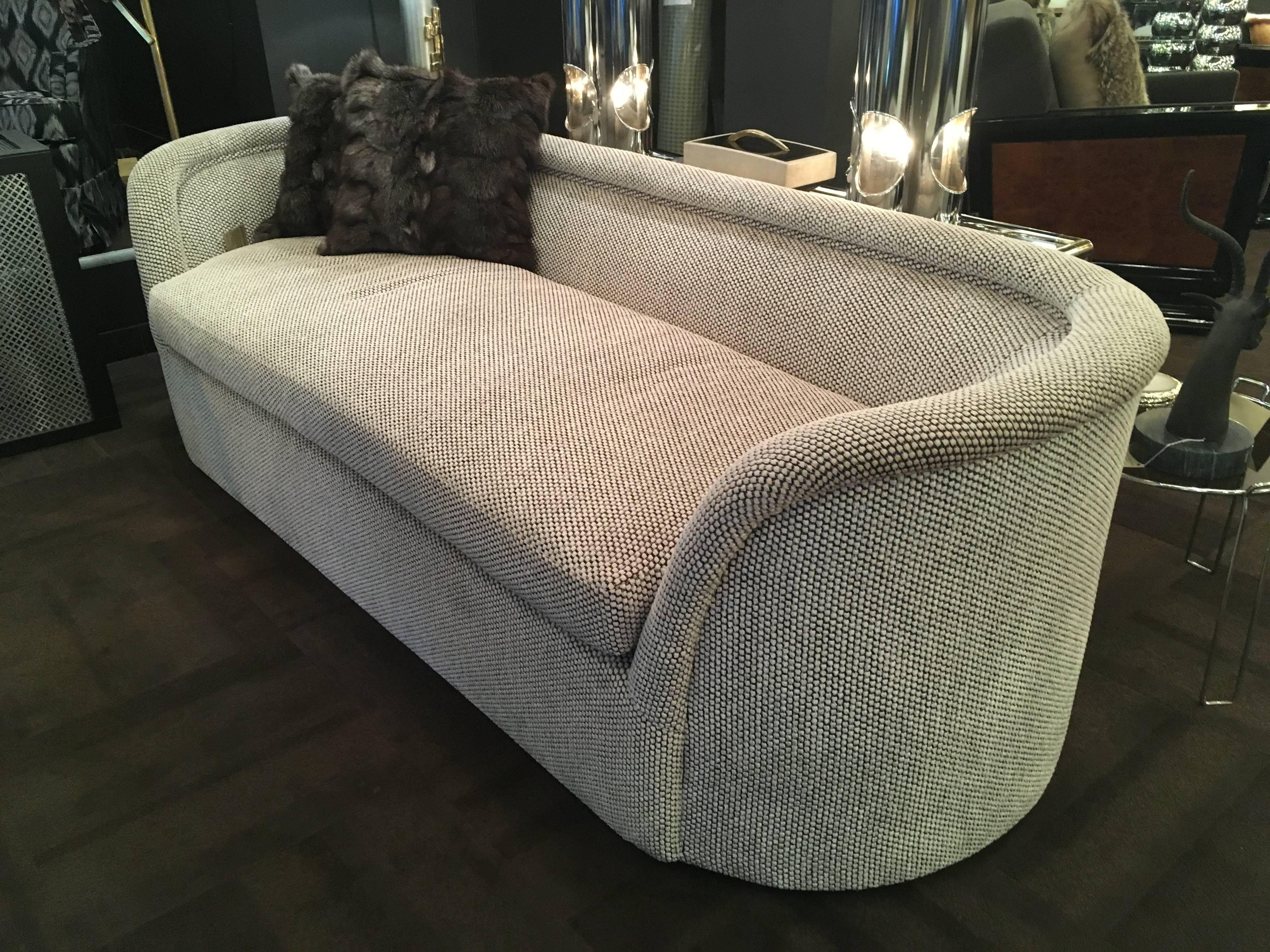 Mid-Century Modern Crescent Sofa In the Style of Pierre Chareau 4