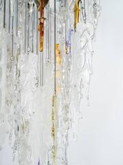 Rare Mid Century Modern Murano Icicle Chandelier by Mazzega
