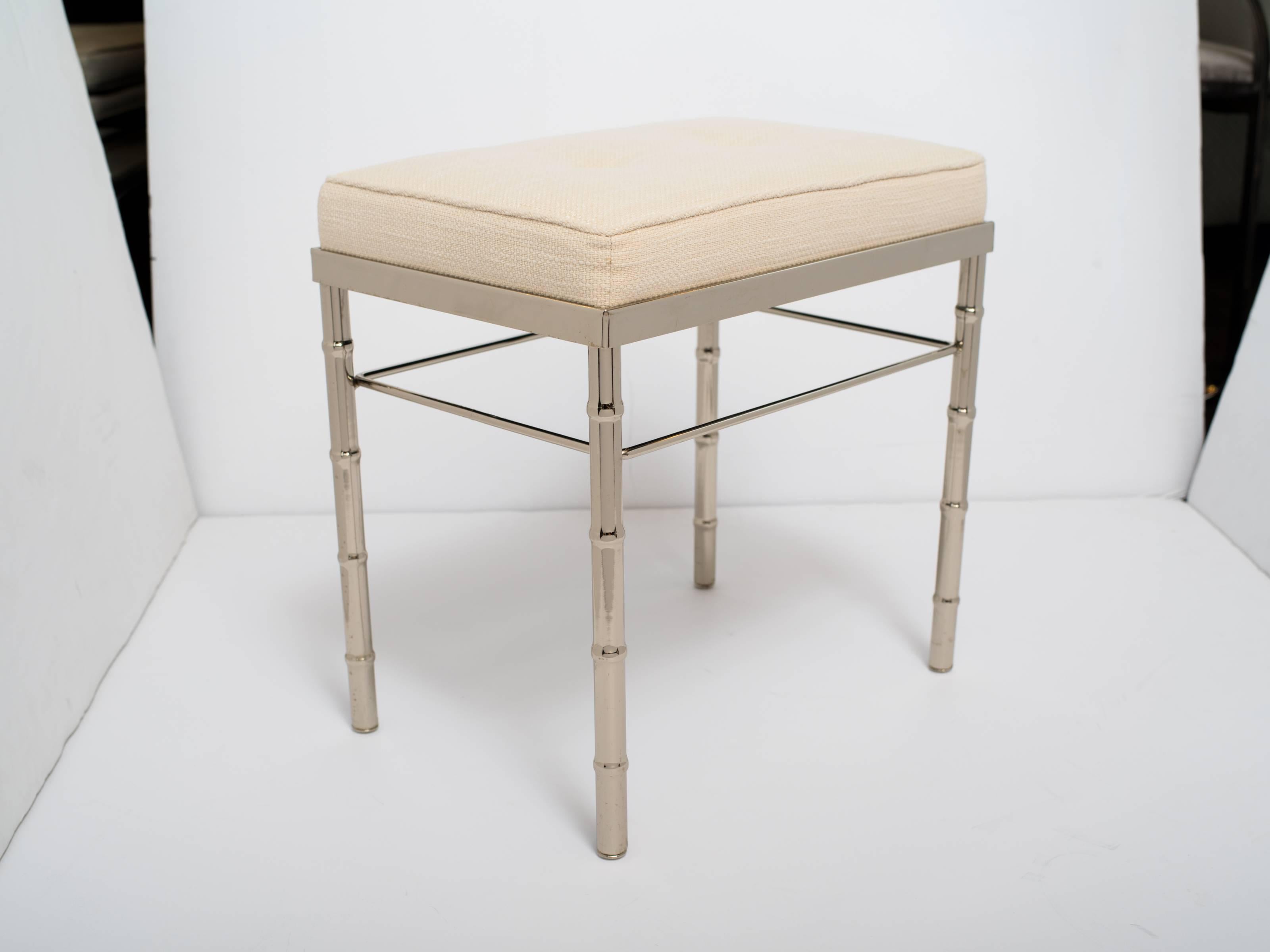 American Hollywood Regency Vanity Stool in the Manner of Maison Bagués