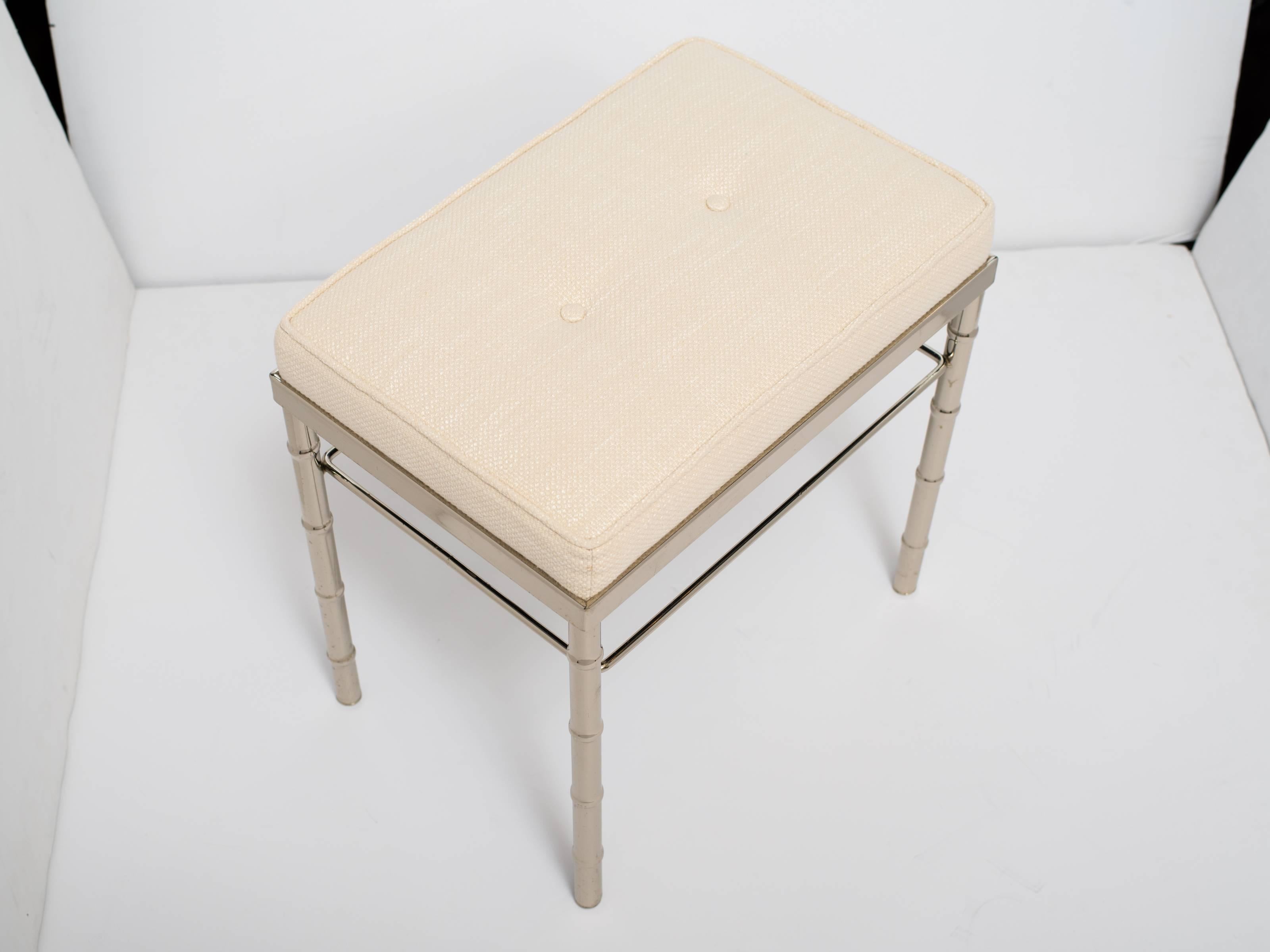 20th Century Hollywood Regency Vanity Stool in the Manner of Maison Bagués