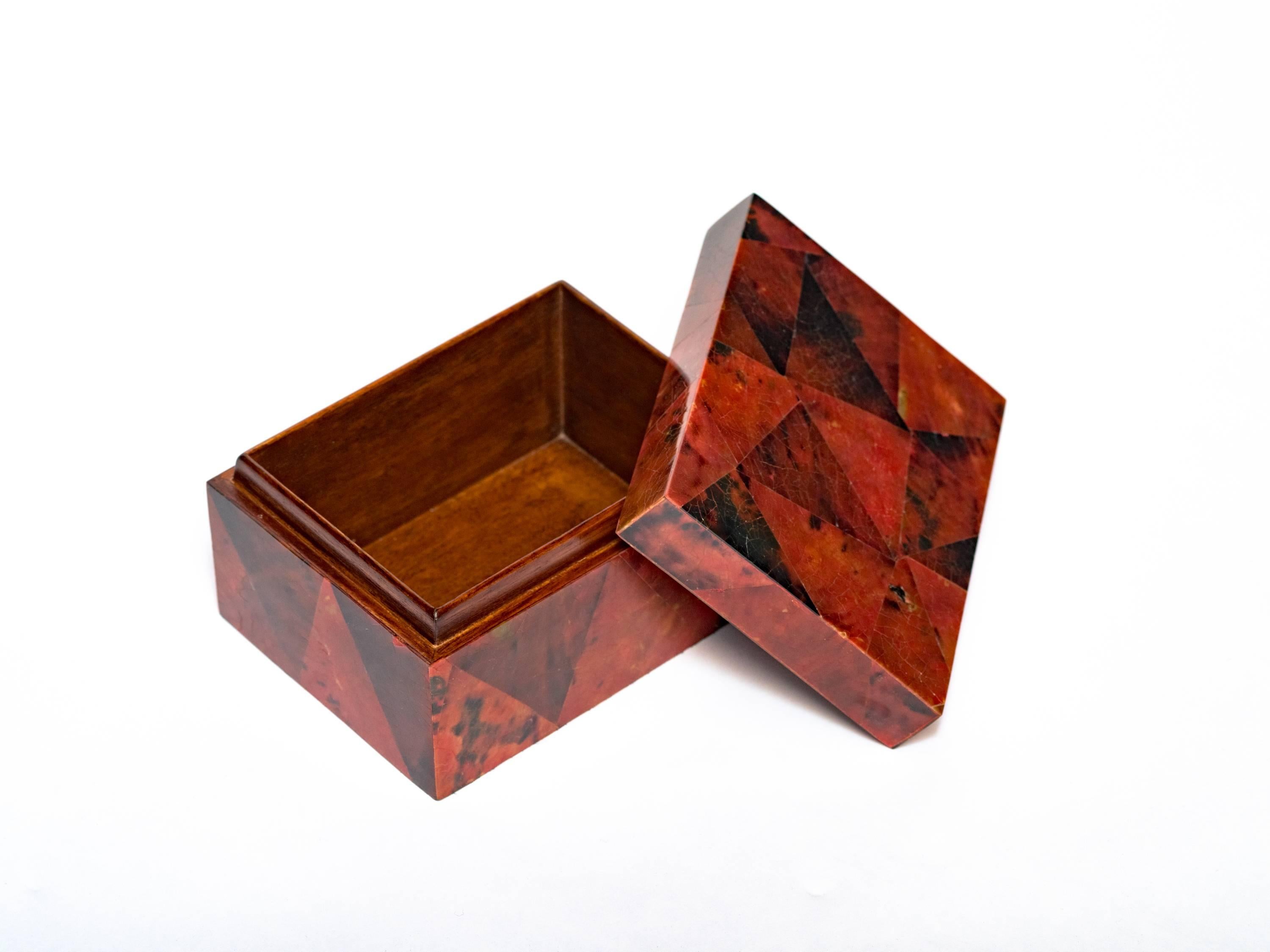 Organic Modern Exotic Lacquered Pen Shell Decorative Box