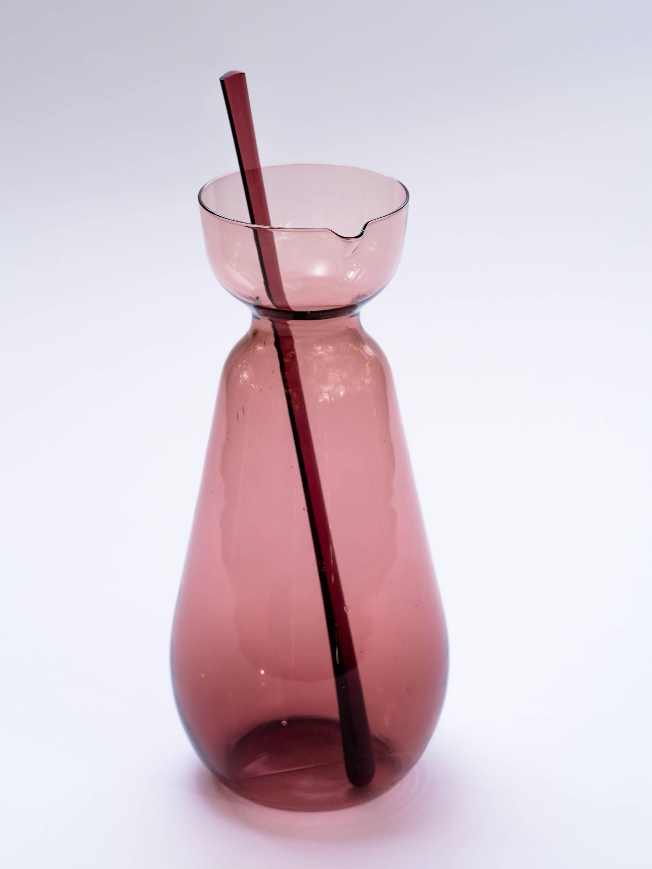 Scandinavian Modern Barware Set in Blown Amethyst Glass / 7Pc. Set at 1stDibs