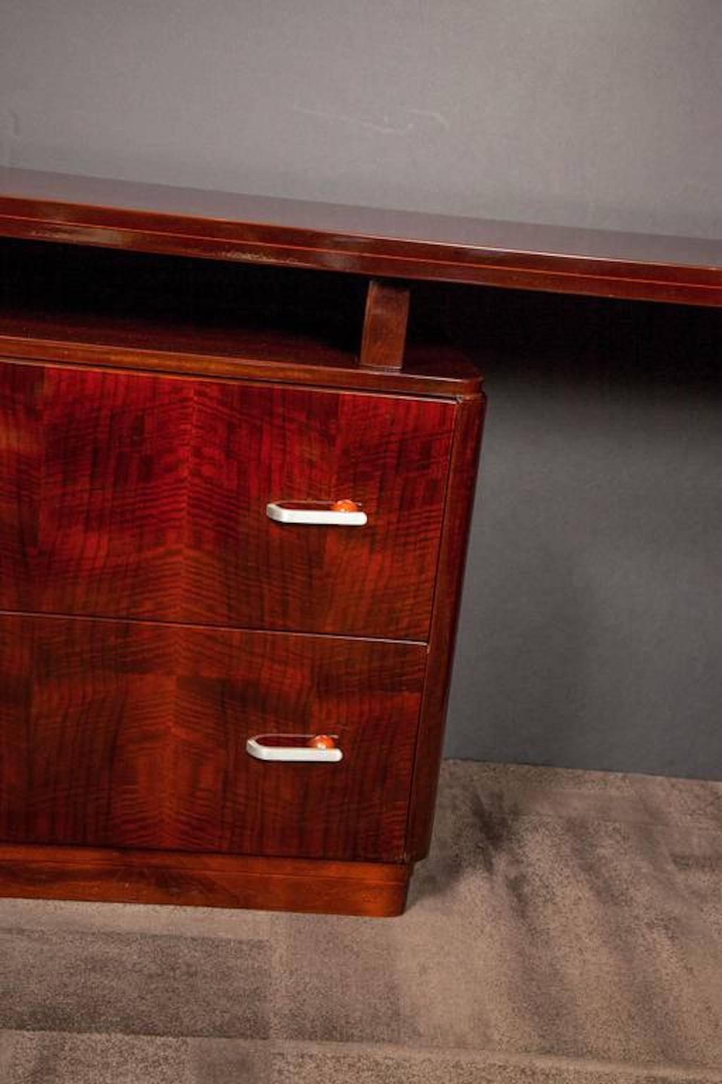 Art Deco Mahogany Desk and Dresser  In Excellent Condition In Fort Lauderdale, FL