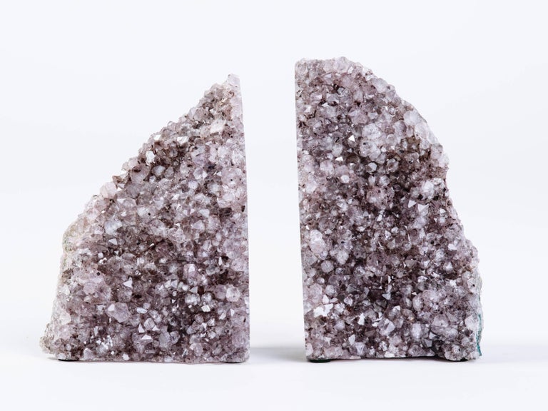 Pair of Organic Amethyst Crystal and Geode Bookends at 1stdibs