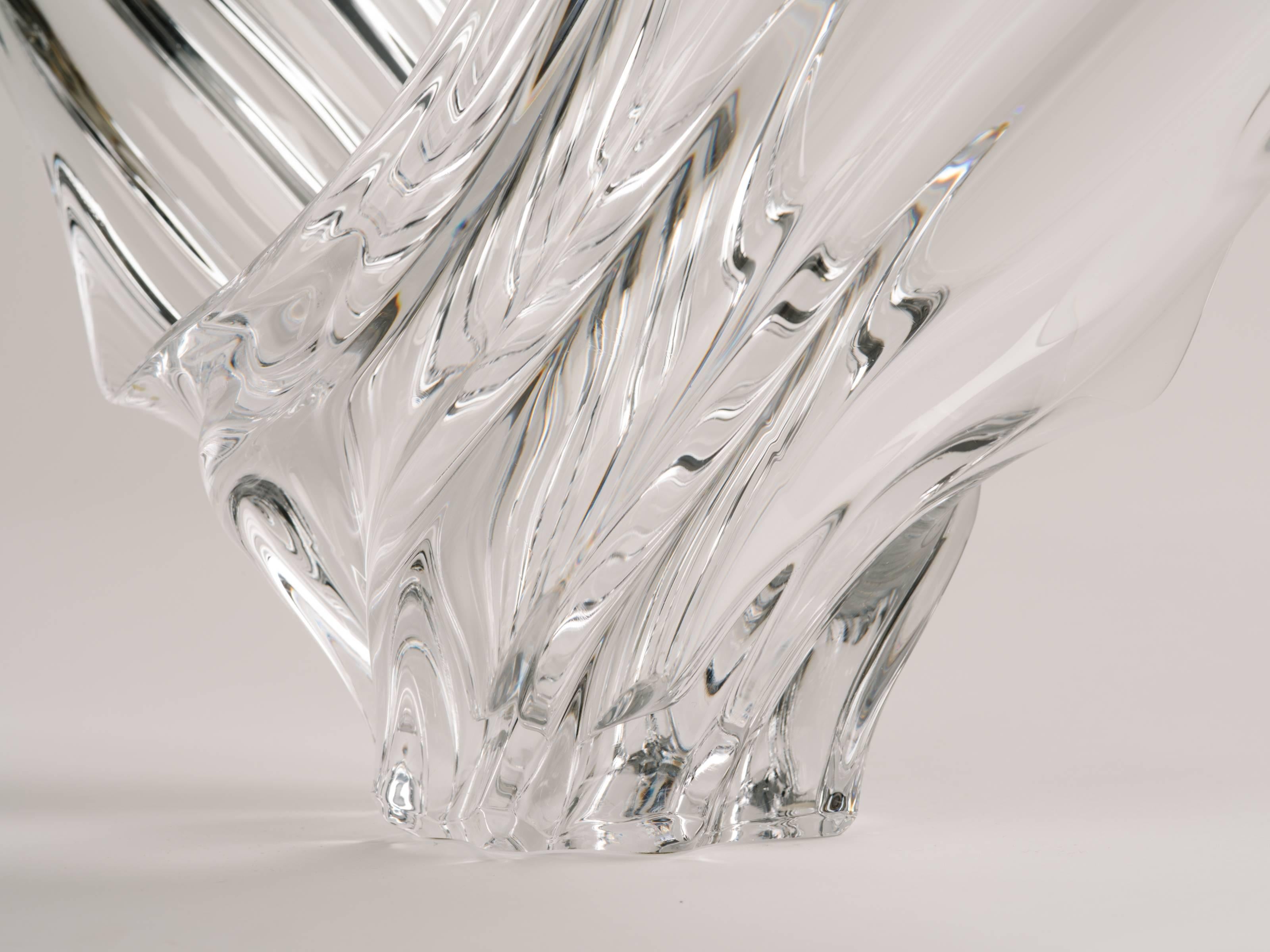 Mid-Century Modern Sculptural Crystal Bowl 1