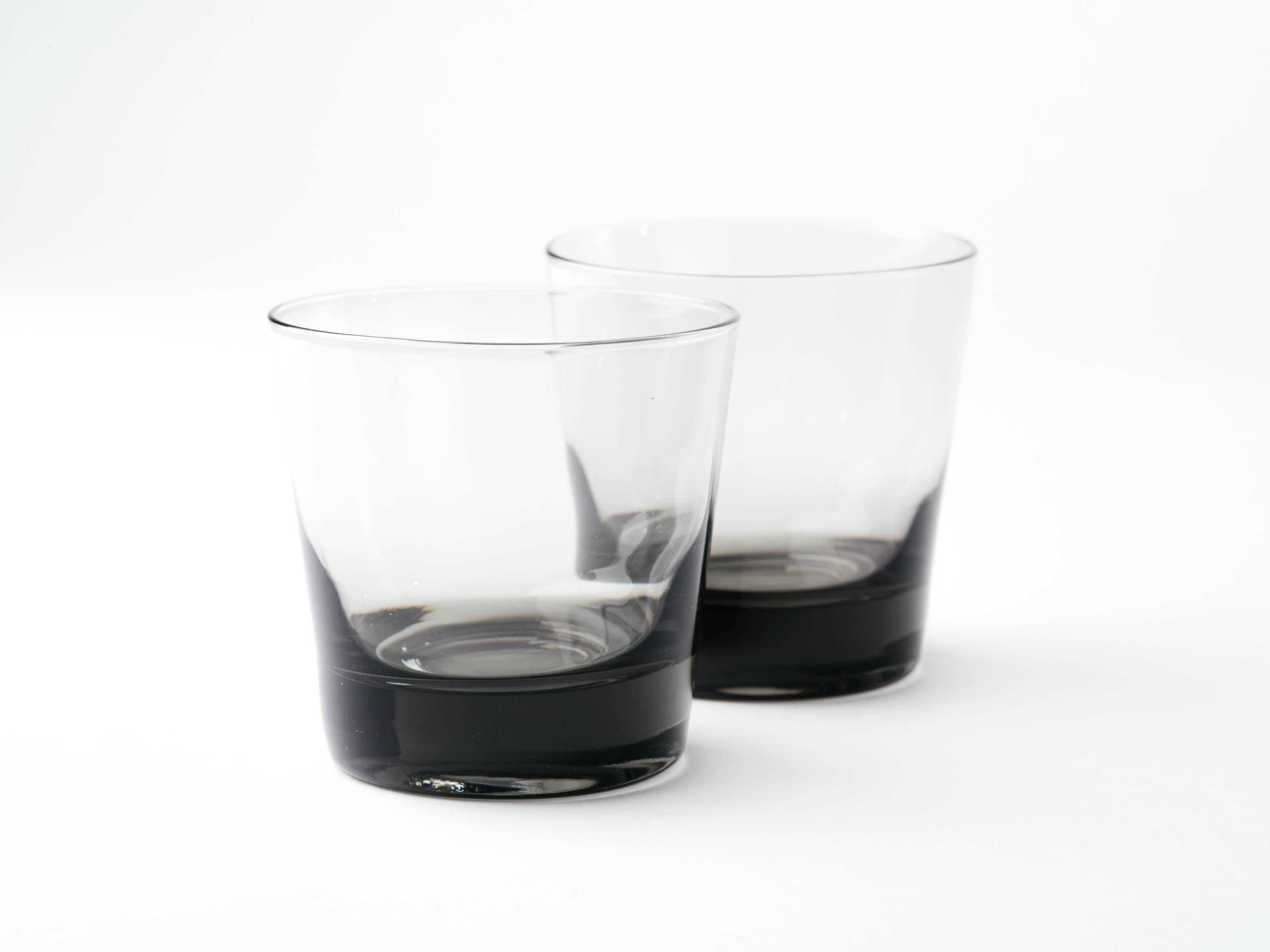 Mid-20th Century Set of Four Mid-Century Modern Smoked Grey Barware Glasses