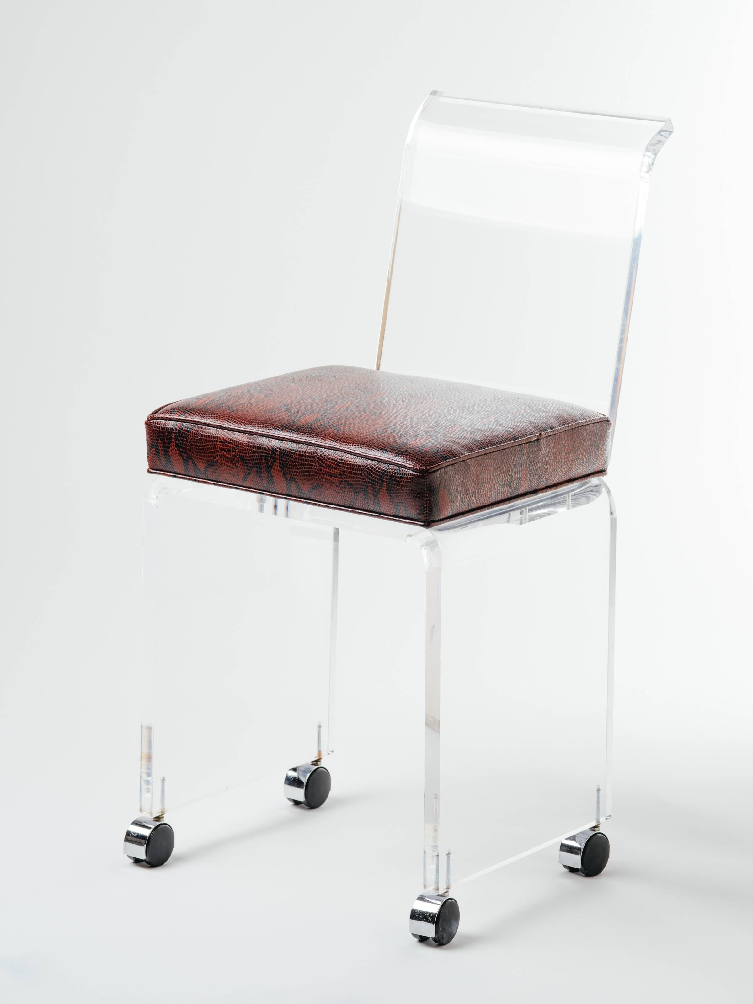 red vanity stool