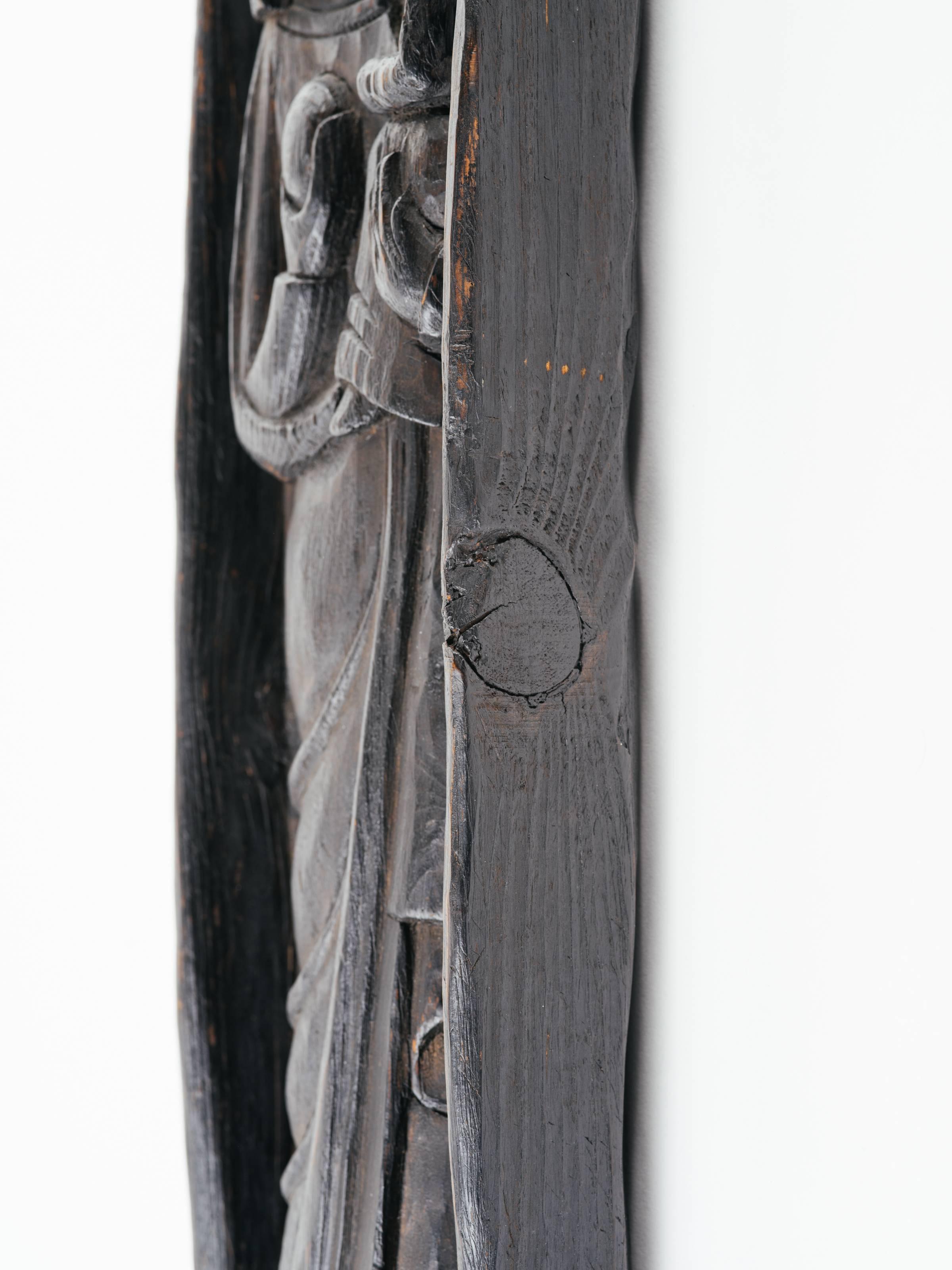 Victorian Monolith Wood Carving of Madonna and Child, Early 20th C.  2