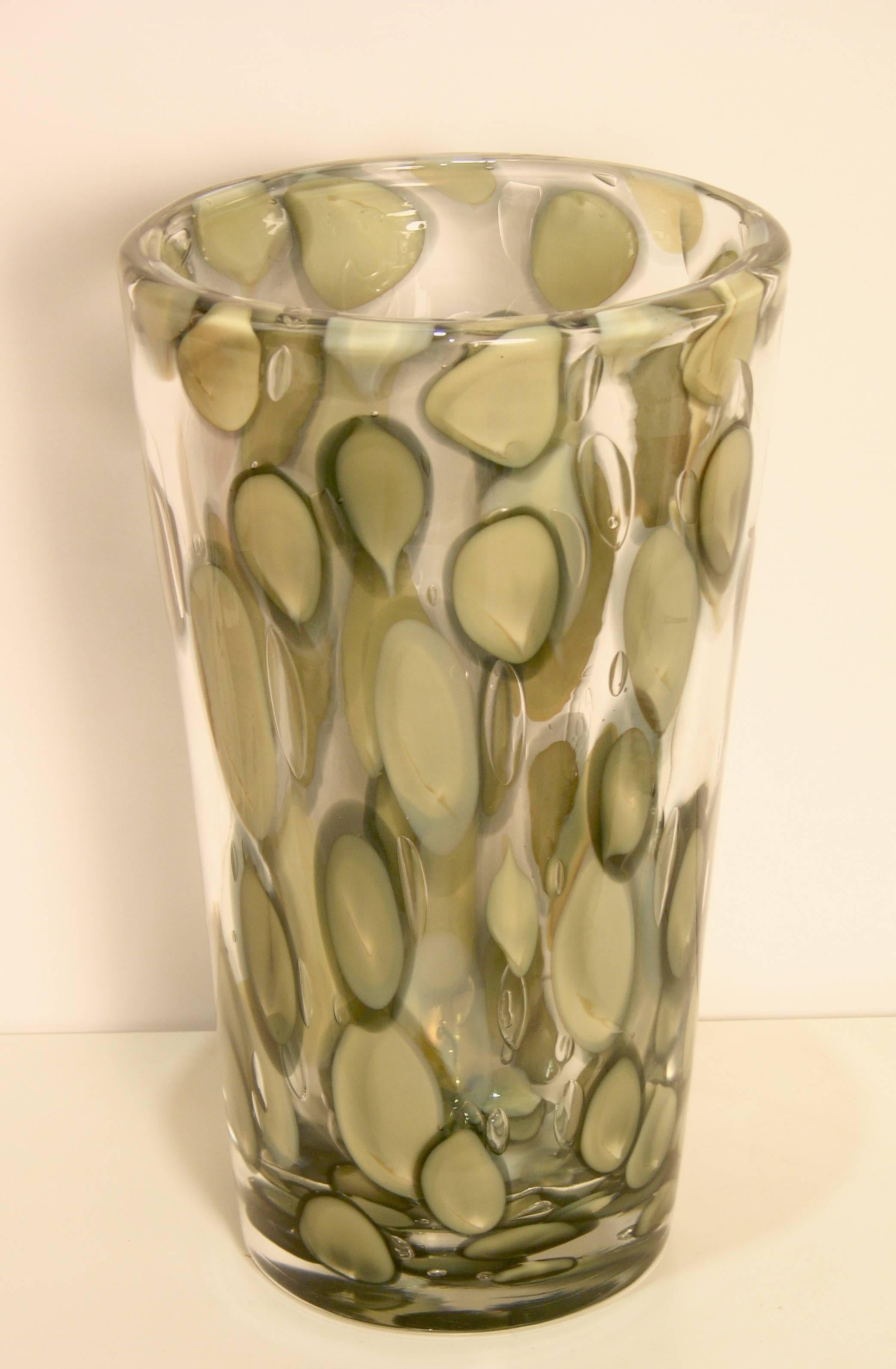 Modern Pino Signoretto Maculato Murano Glass Vase