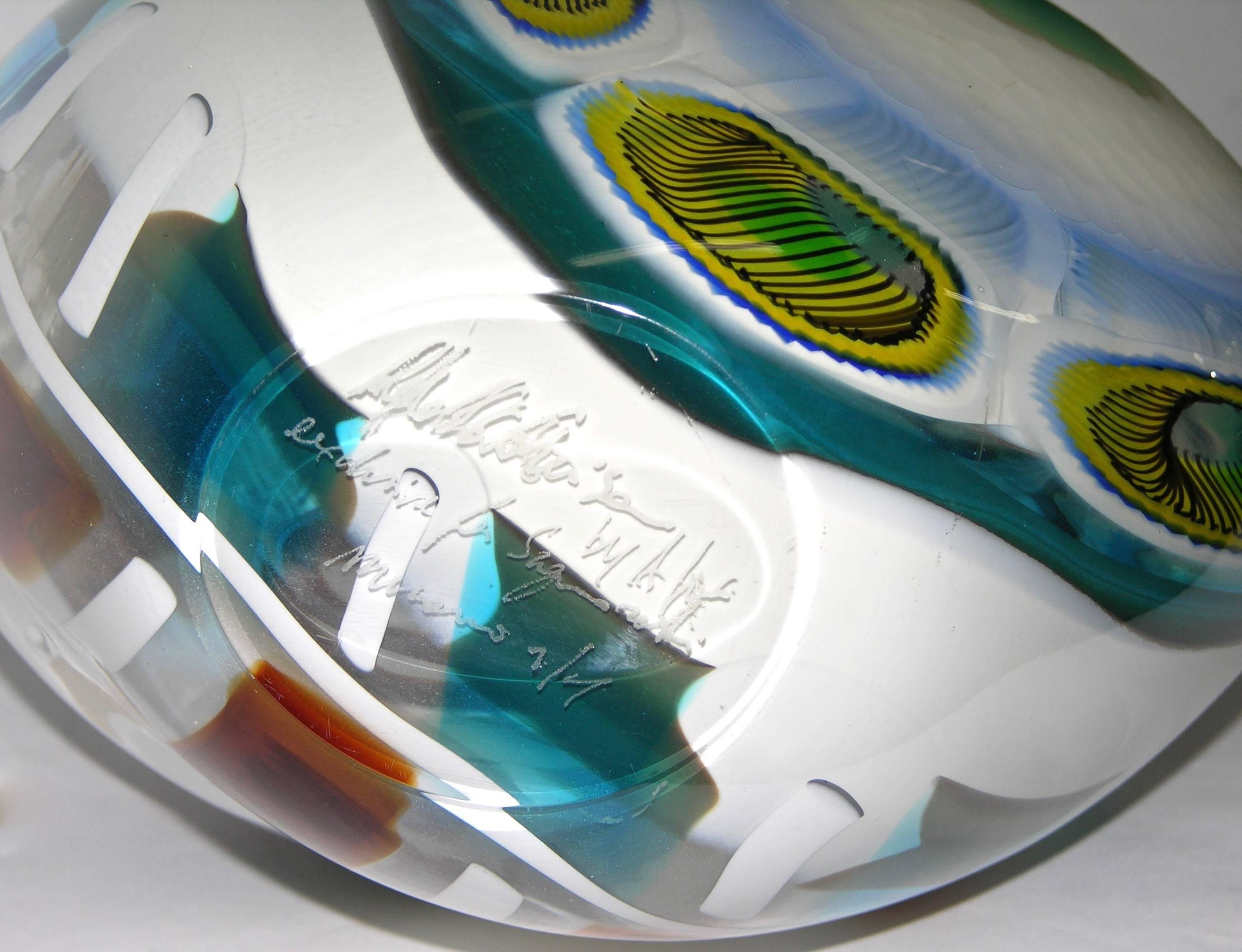 1990 Afro Celotto Modern Art Glass Bowl with Murrine Exclusive for Seguso 3