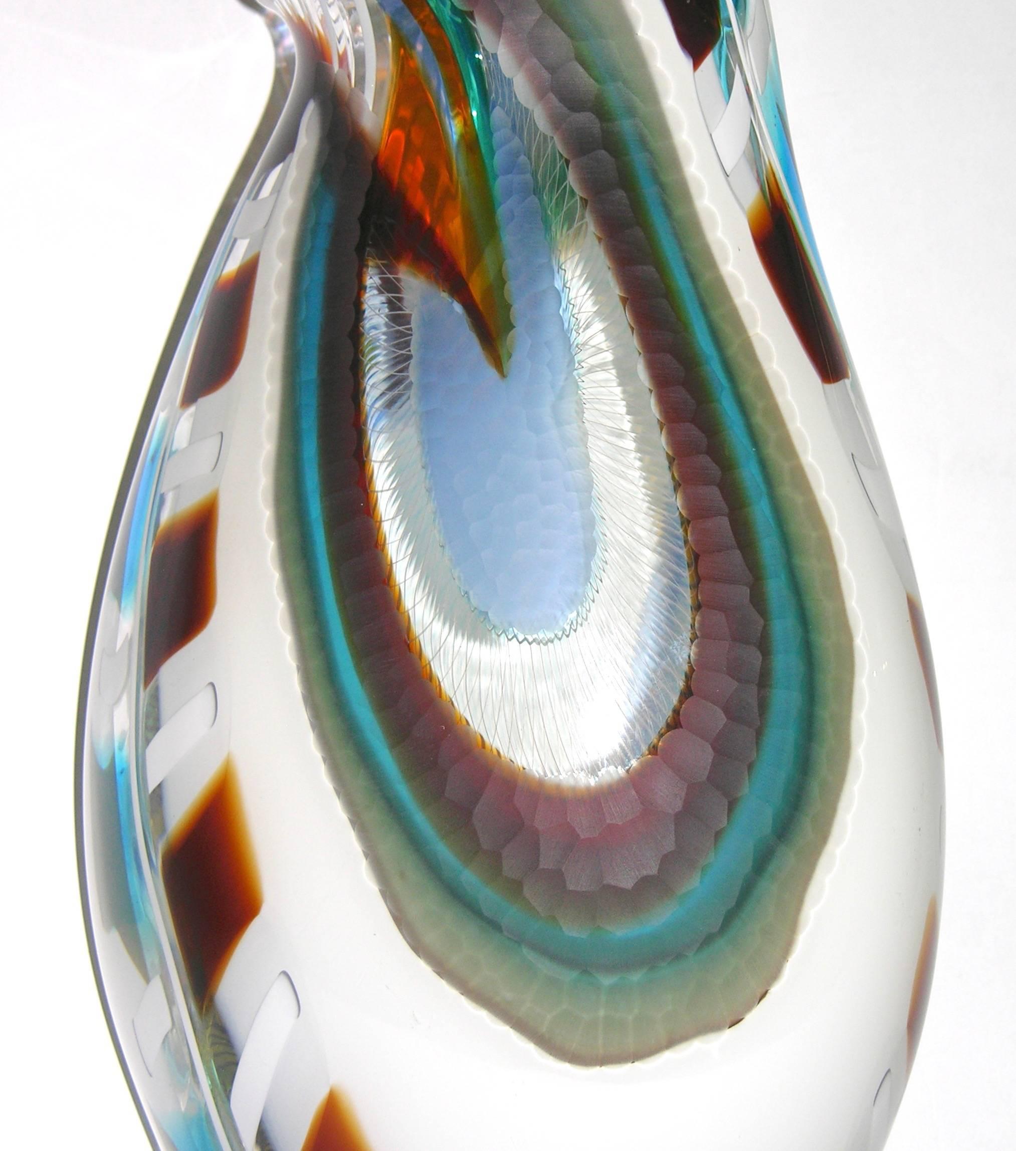 1990 Afro Celotto Modern Art Glass Bowl with Murrine Exclusive for Seguso In Excellent Condition In New York, NY