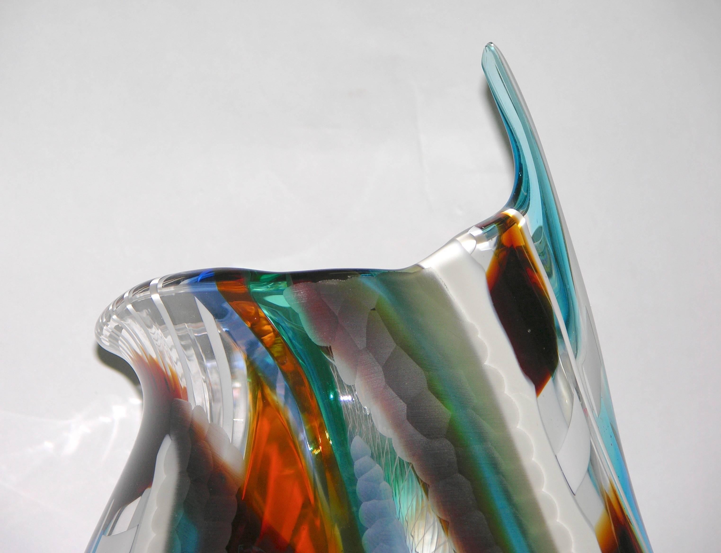 1990 Afro Celotto Modern Art Glass Bowl with Murrine Exclusive for Seguso 2