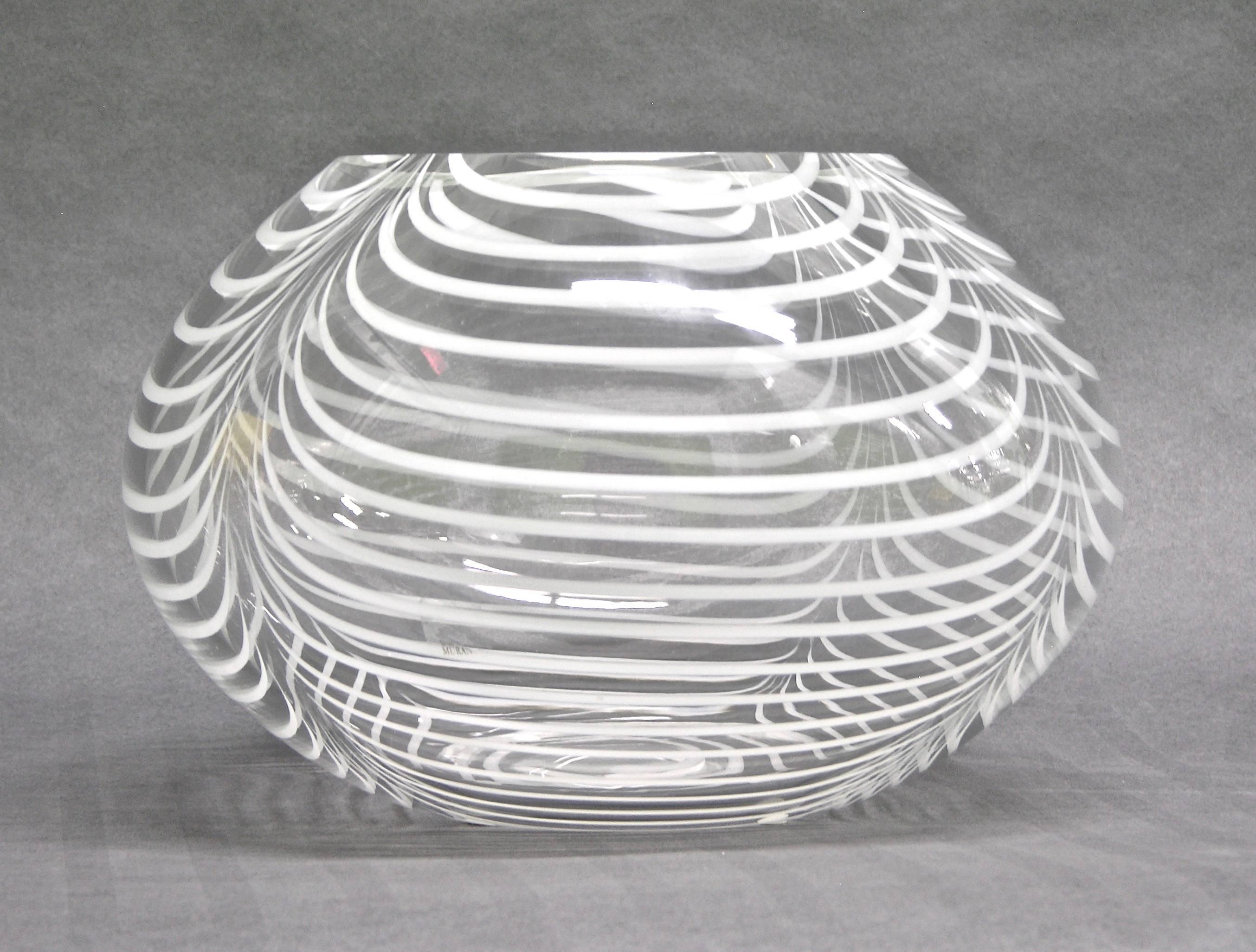 white crystal murano bowl