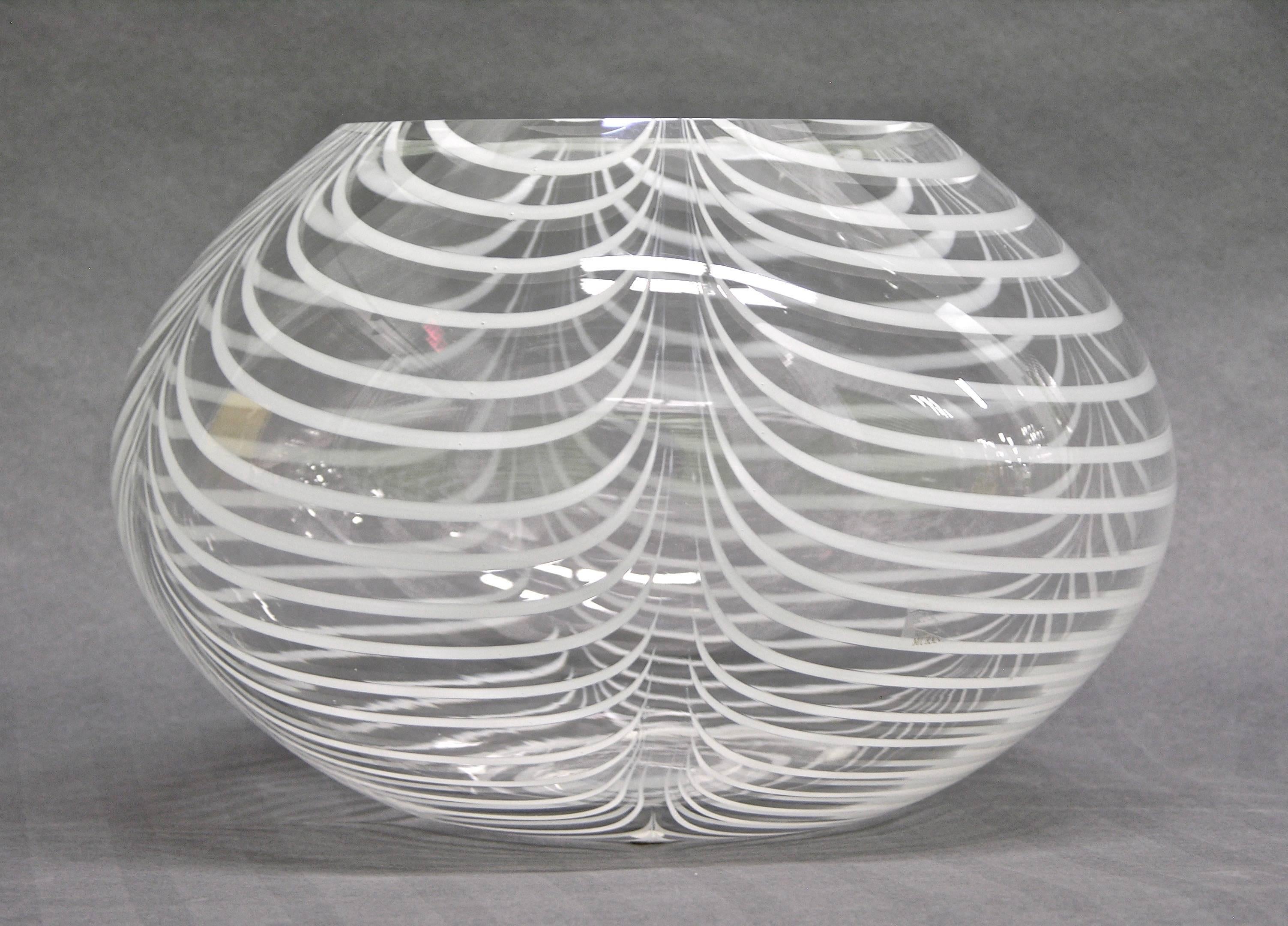 white crystal murano glass bowl