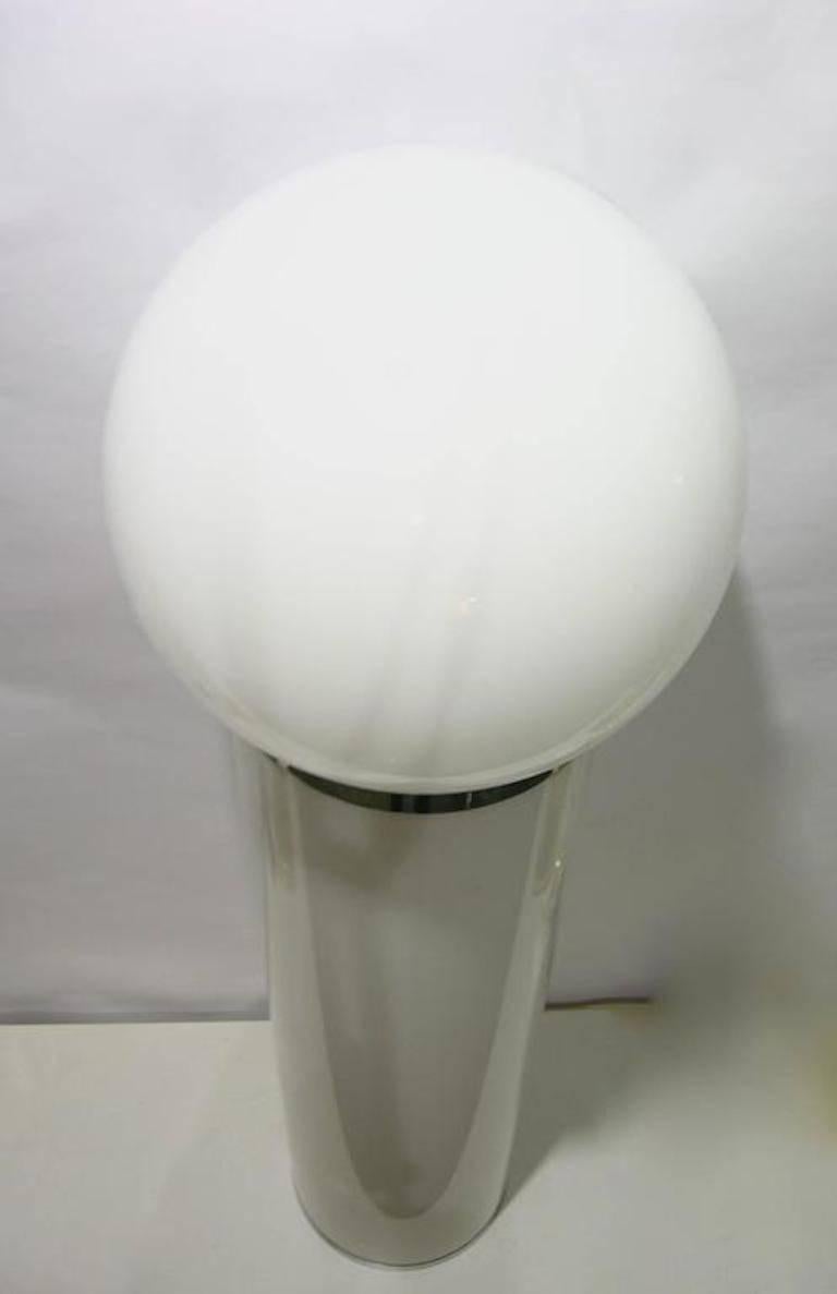 Organic Modern LOM 1960 Italian Minimalist Cylindrical Double Lit White Floor Lamp