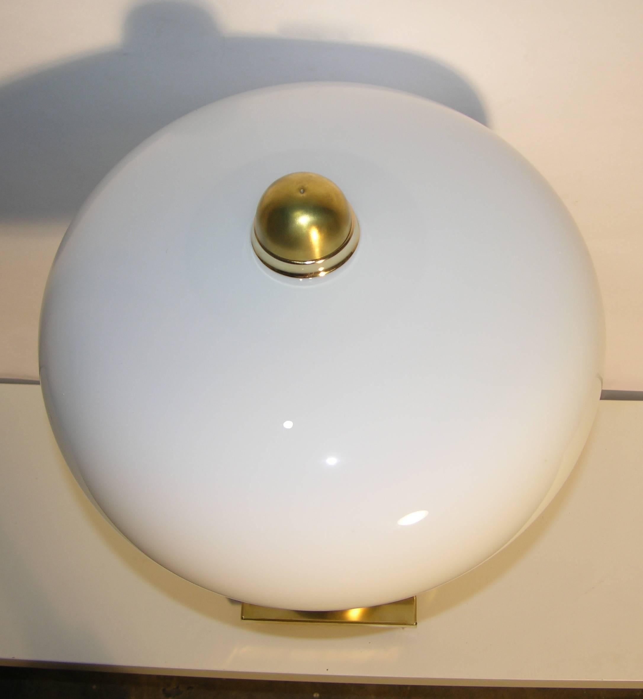 Late 20th Century 1970s Italian Custom Made Murano Glass Lamp Attributed to Vistosi For Sale