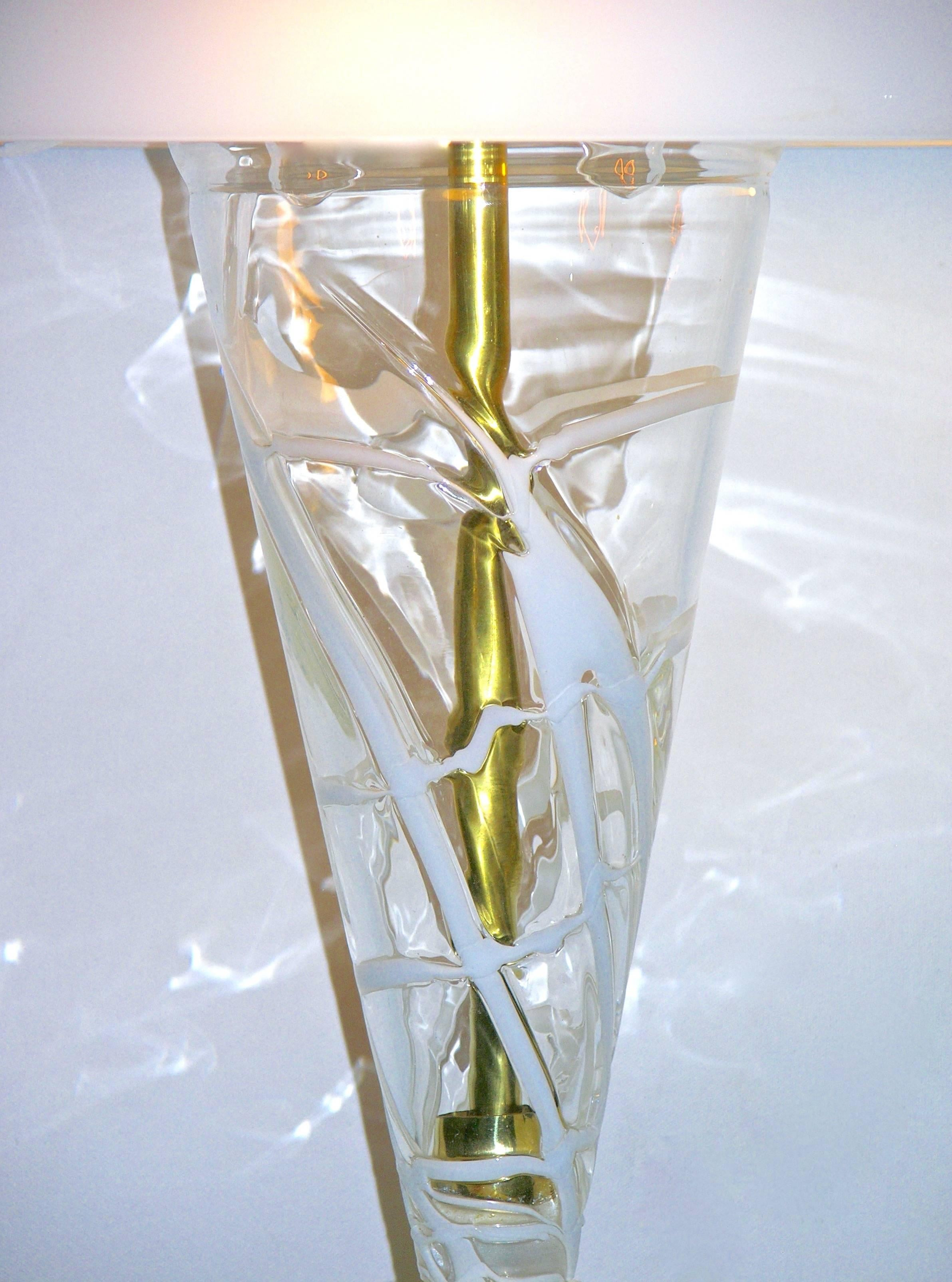 1970s Italian Custom Made Murano Glass Lamp Attributed to Vistosi For Sale 2