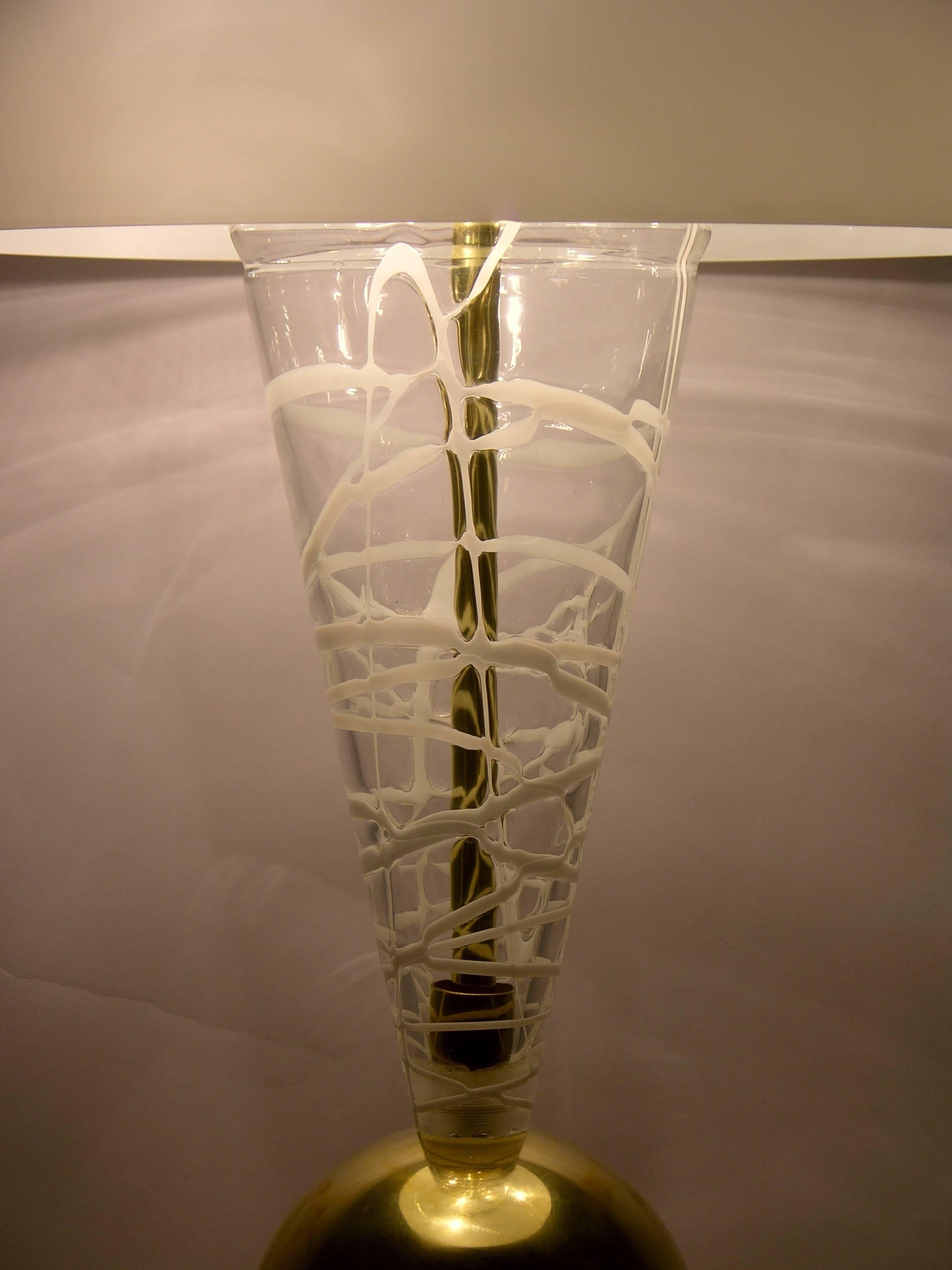 1970s Italian Custom Made Murano Glass Lamp Attributed to Vistosi For Sale 3