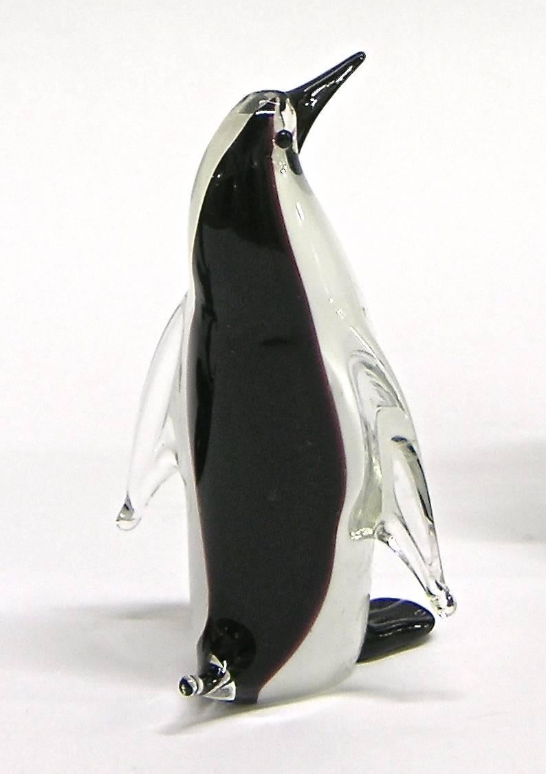 Late 20th Century Formia 1990 Family of Three Murano Glass Penguins