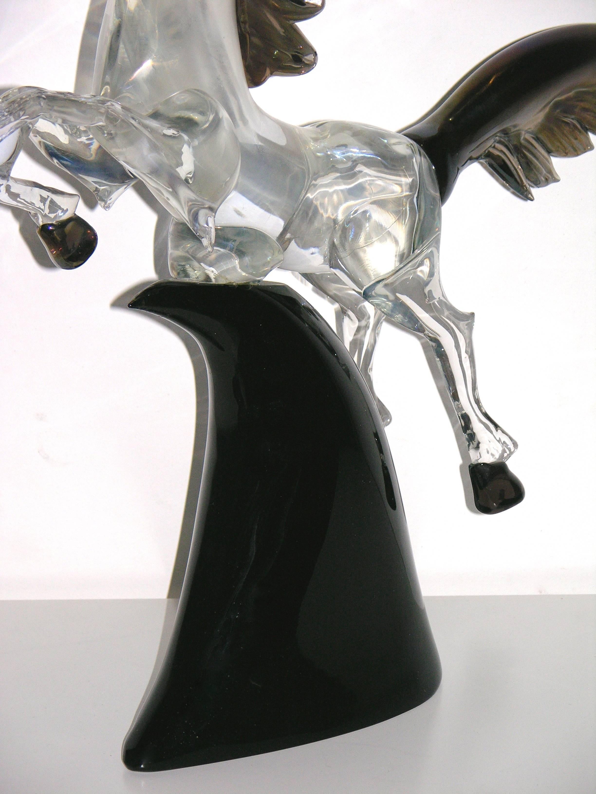 Licio Zanetti 1980 Iridescent Murano Art Glass Horse 1