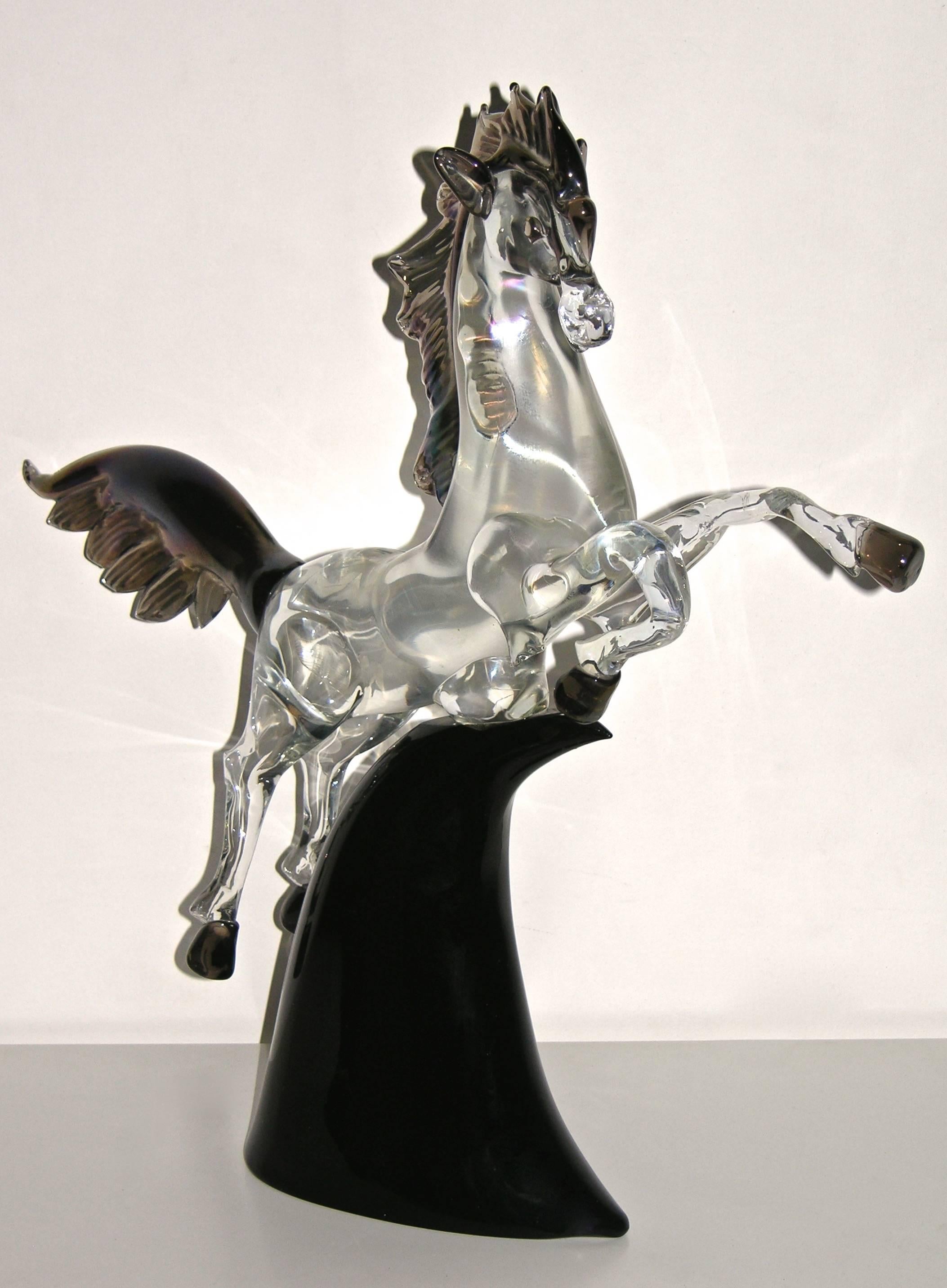 Licio Zanetti 1980 Iridescent Murano Art Glass Horse 3