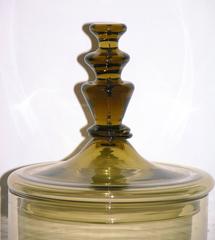 1920s Italian Pair of Gold Murano Glass Bowls with Cover Attributed to Zecchin