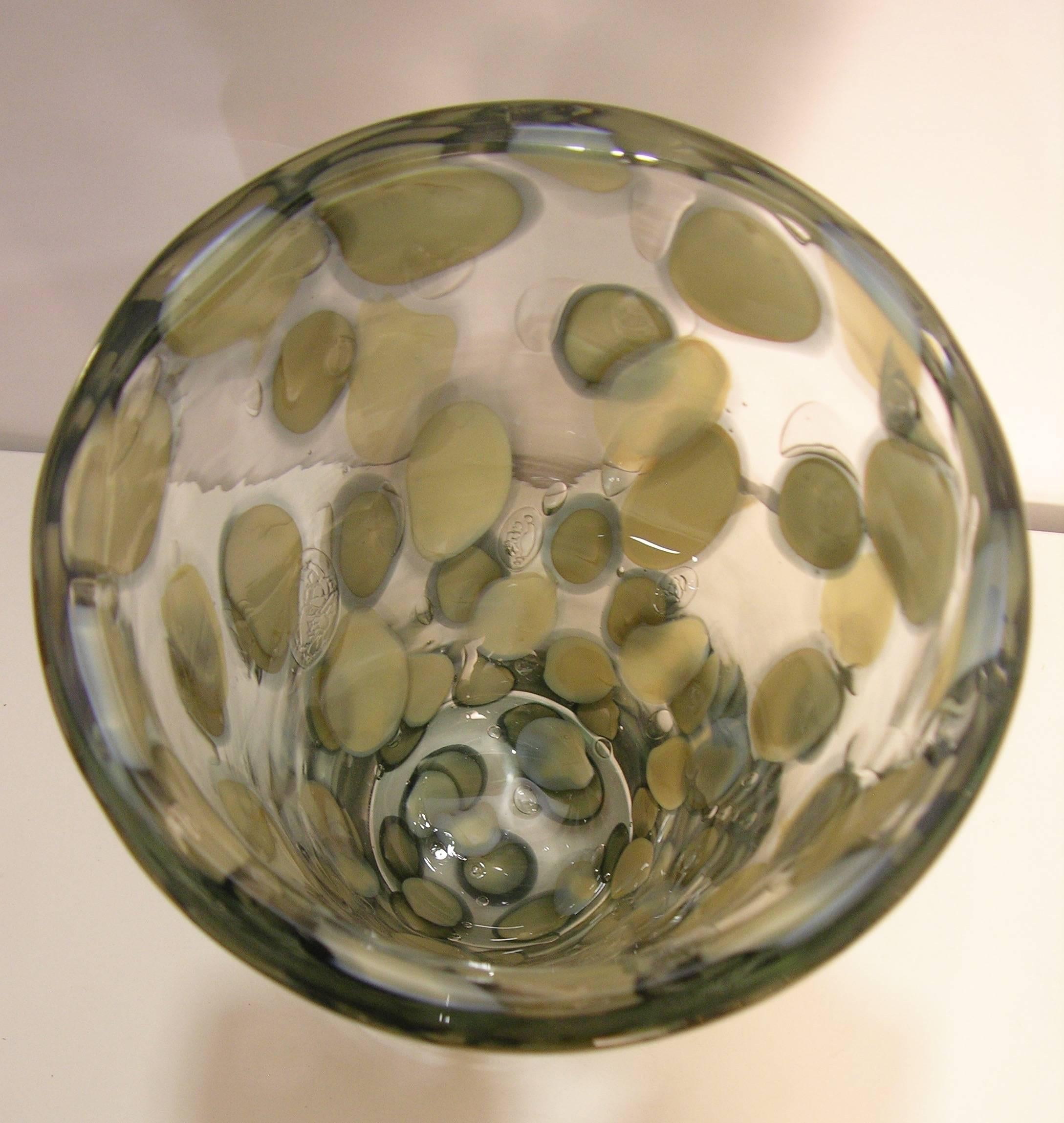 Blown Glass Pino Signoretto Maculato Murano Glass Vase