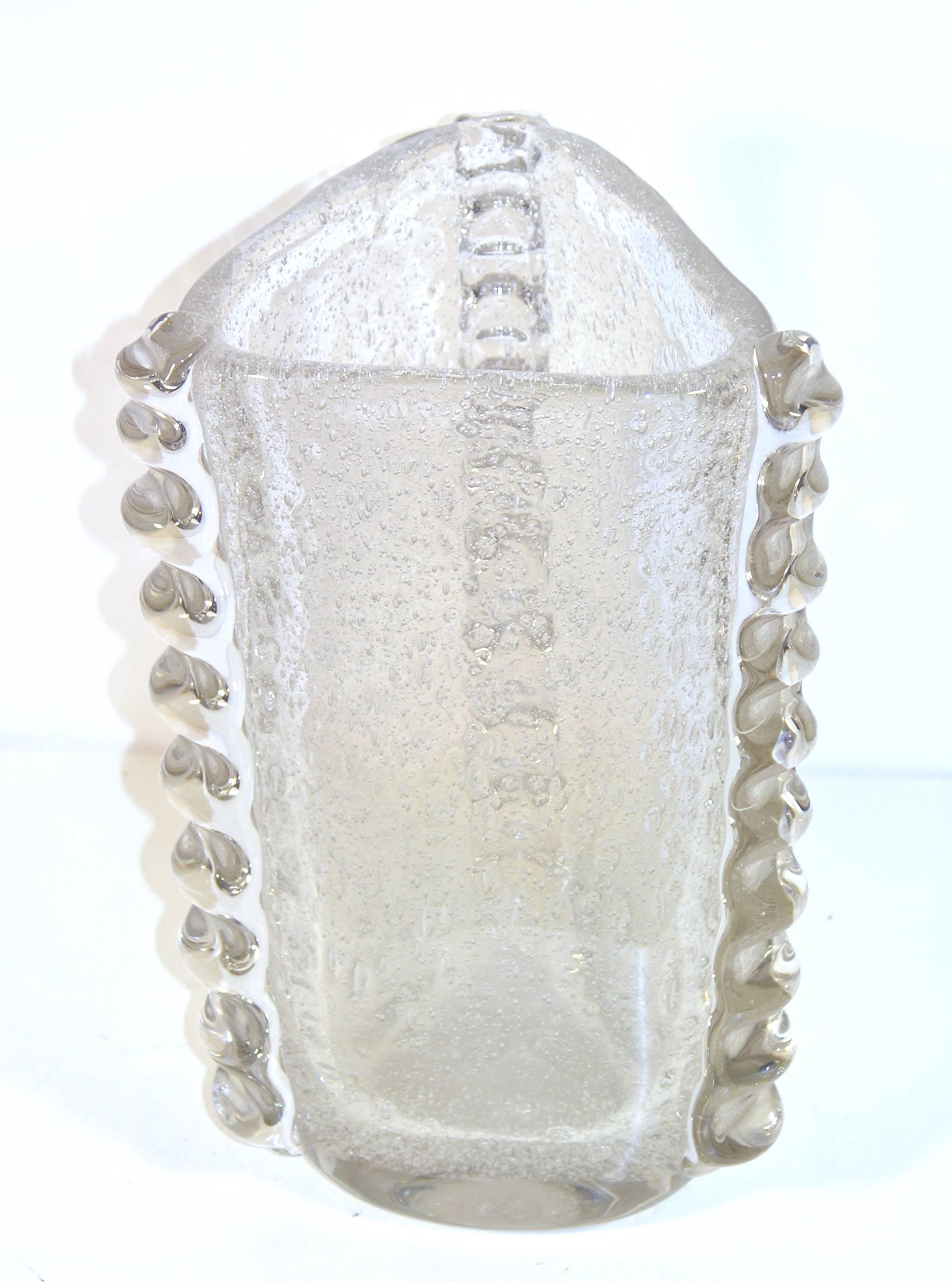 murano clear glass vase