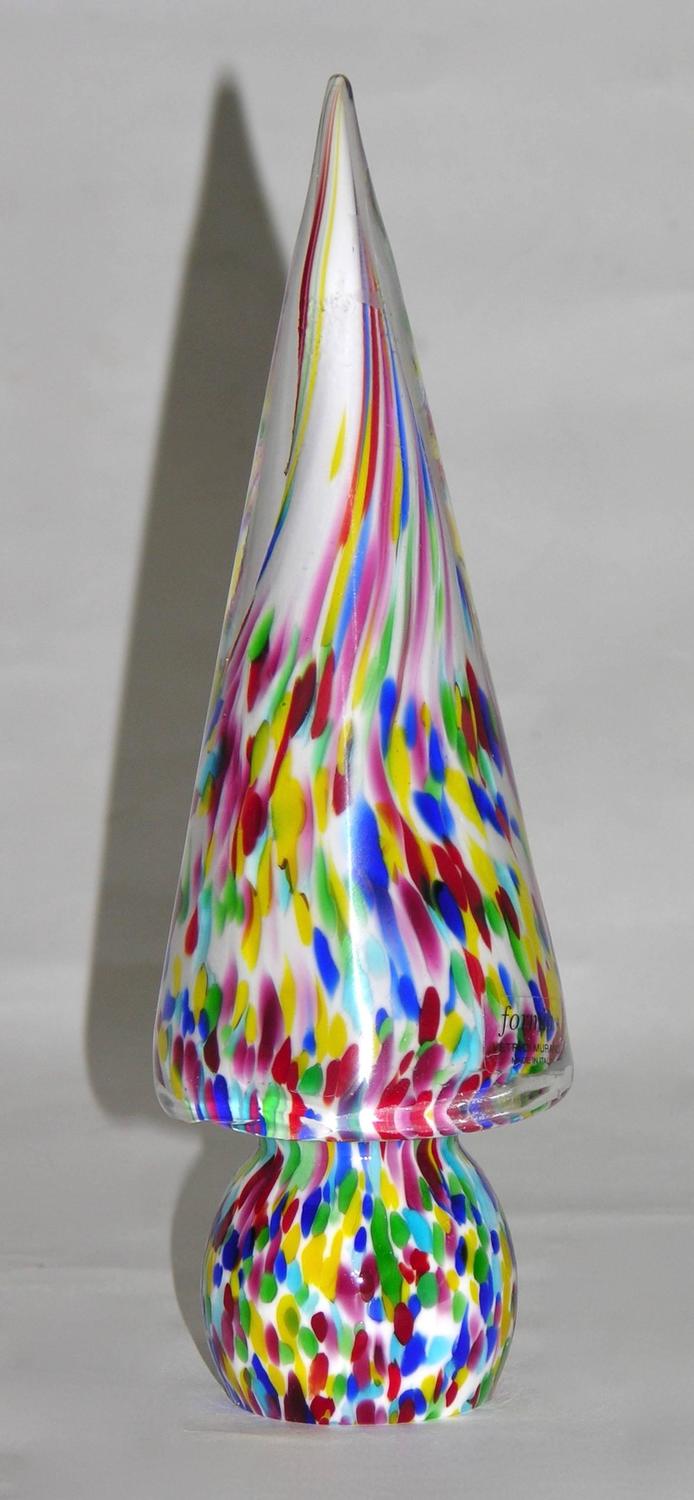 1980s Italian Vintage Colorful Murano Glass Christmas Trees Sculptures