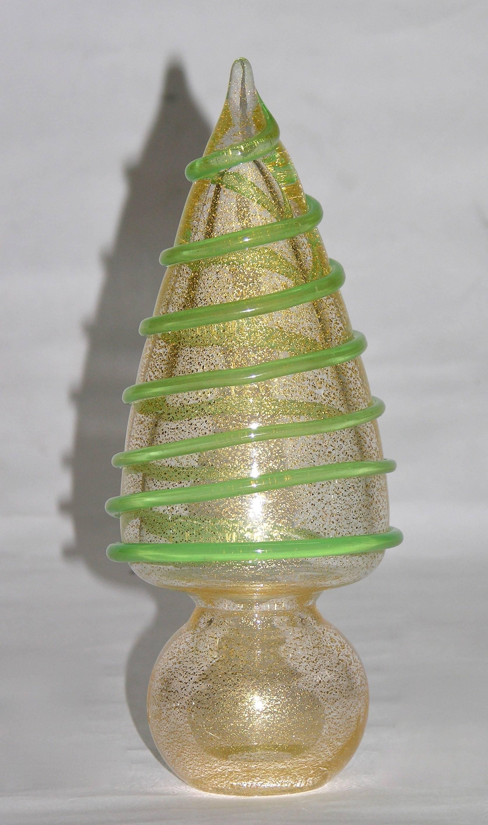 Late 20th Century 1980s Italian Vintage Colorful Murano Glass Christmas Trees Sculptures by Formia