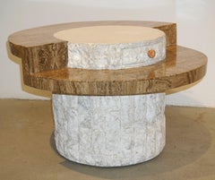 Table d'appoint/table de soupe ronde italienne des années 1970, Marzio Cecchi